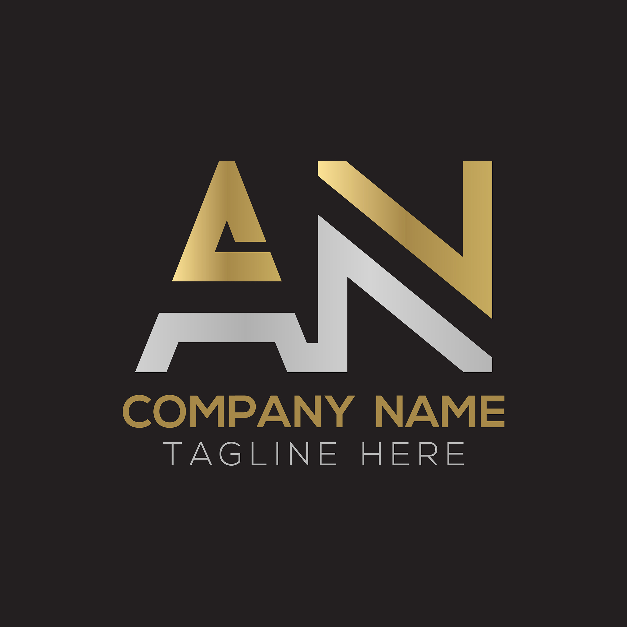 initial an letter logo design modern business