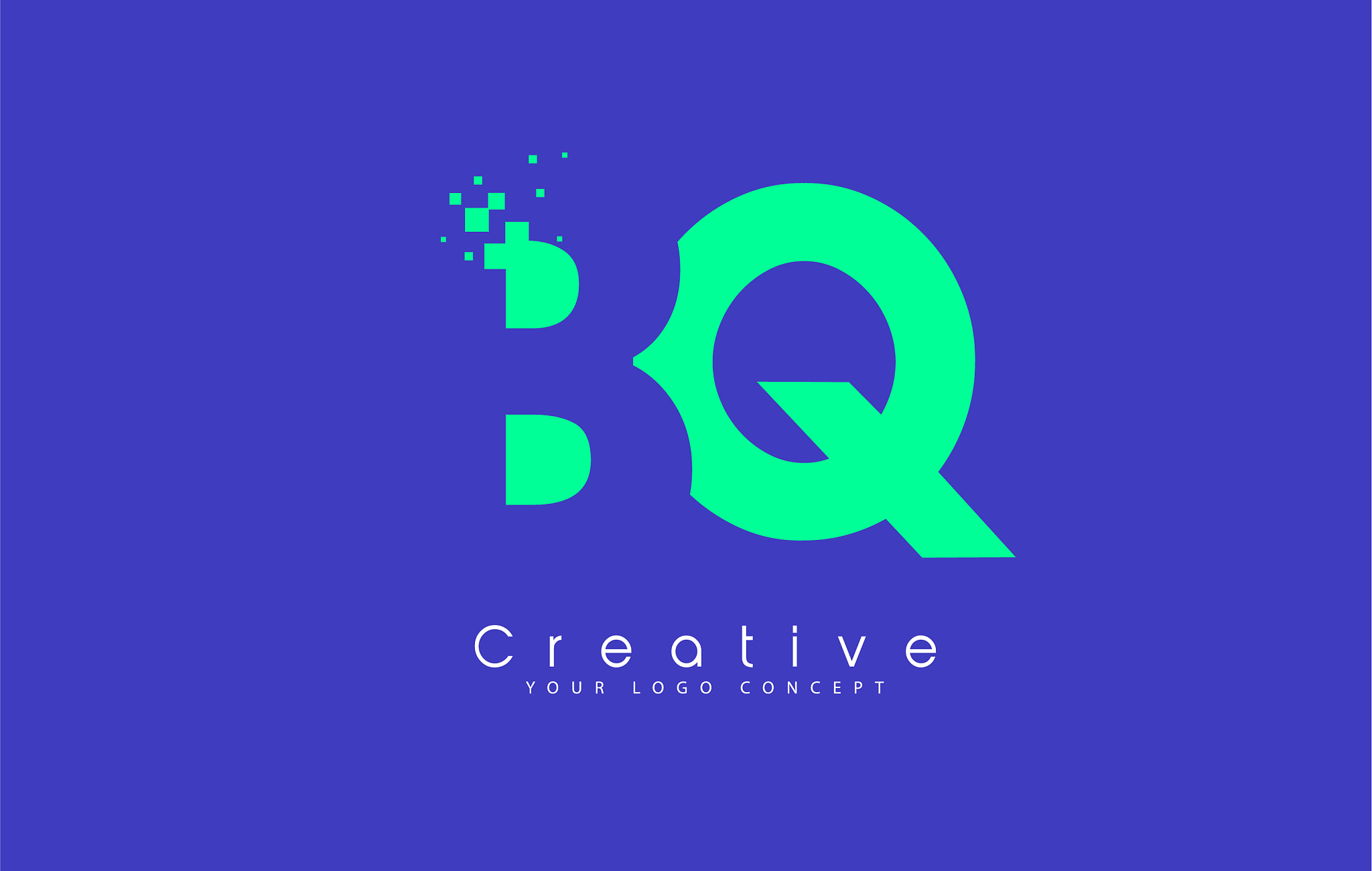 bq letter logo design with negative space concept
