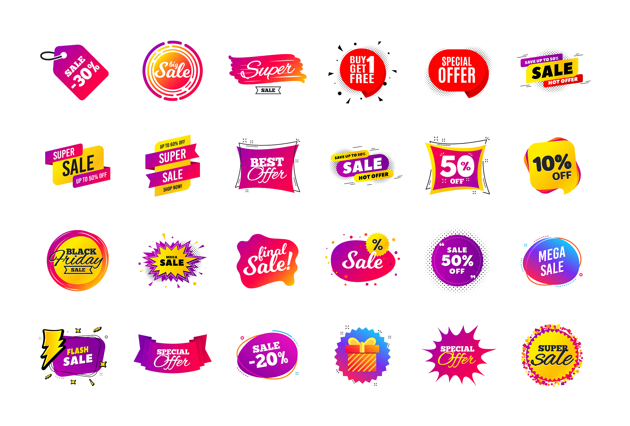 sale banner badge special offer discount tags