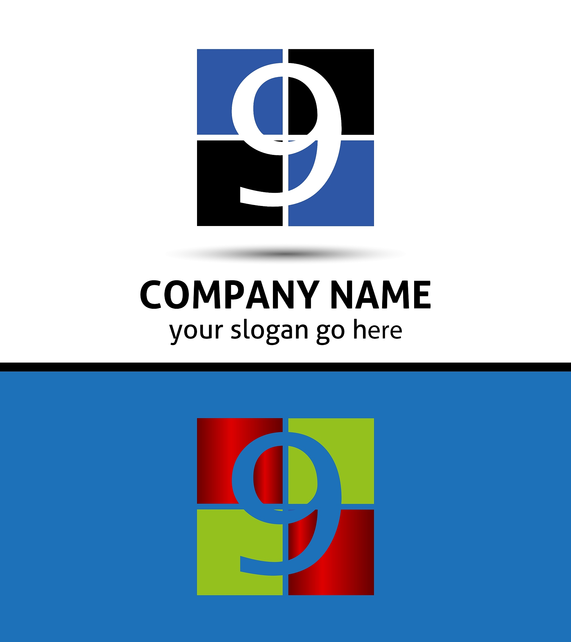 number nine 9 logo icon template elements