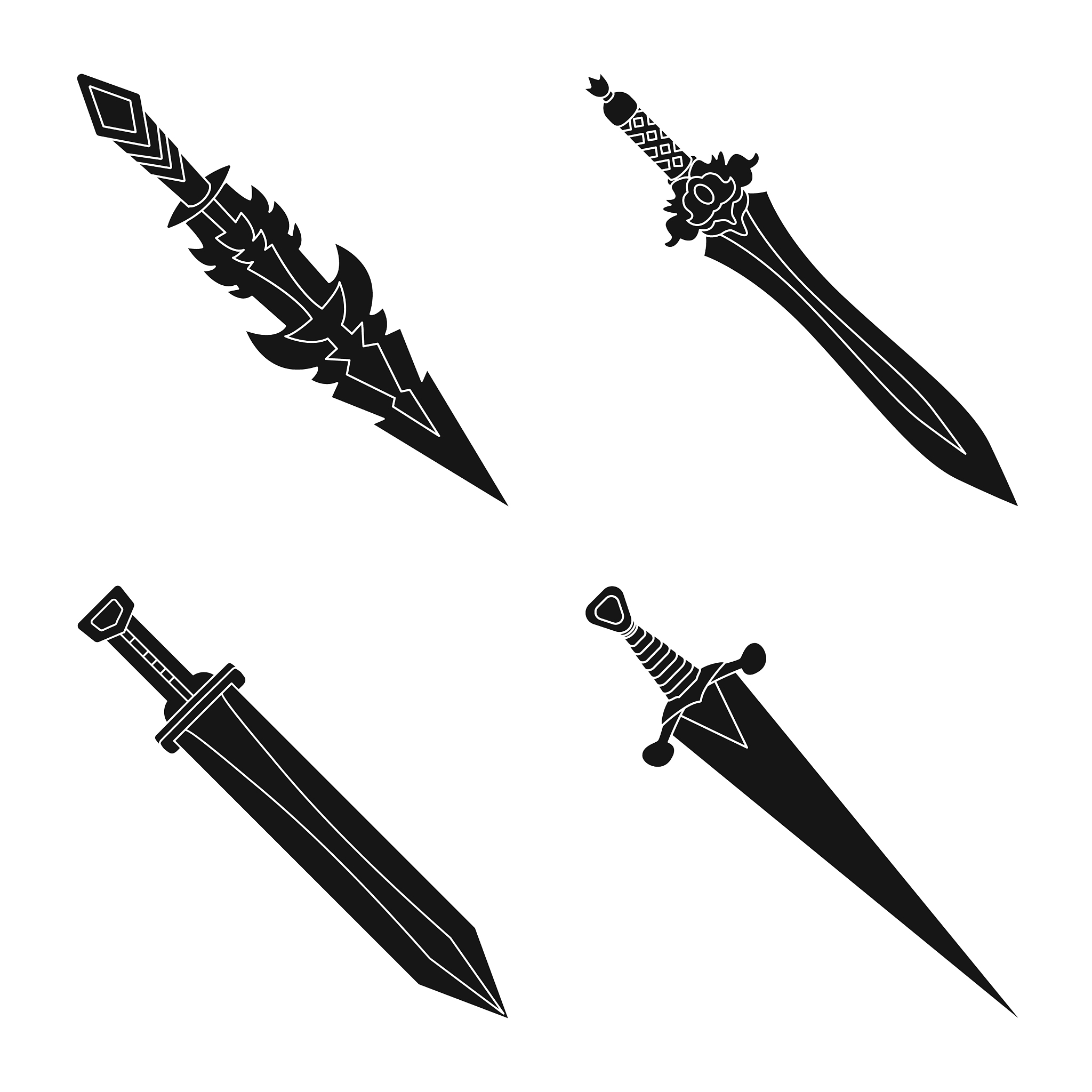 sharp and blade icon set