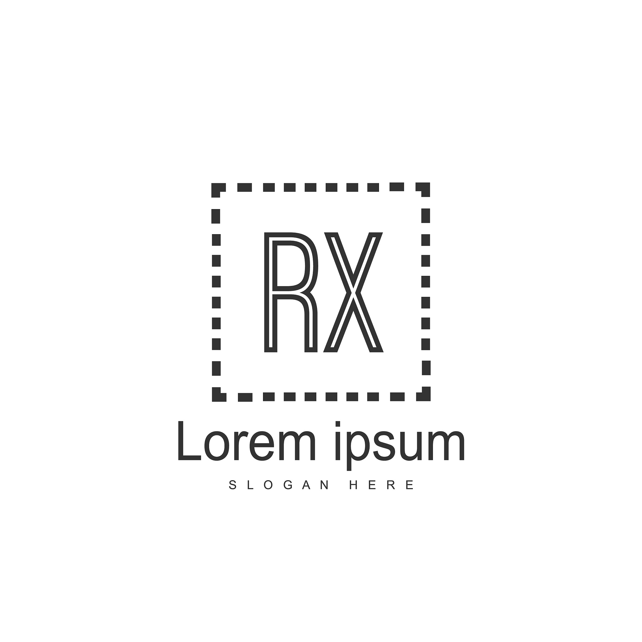 initial rx logo template minimalist letter logo