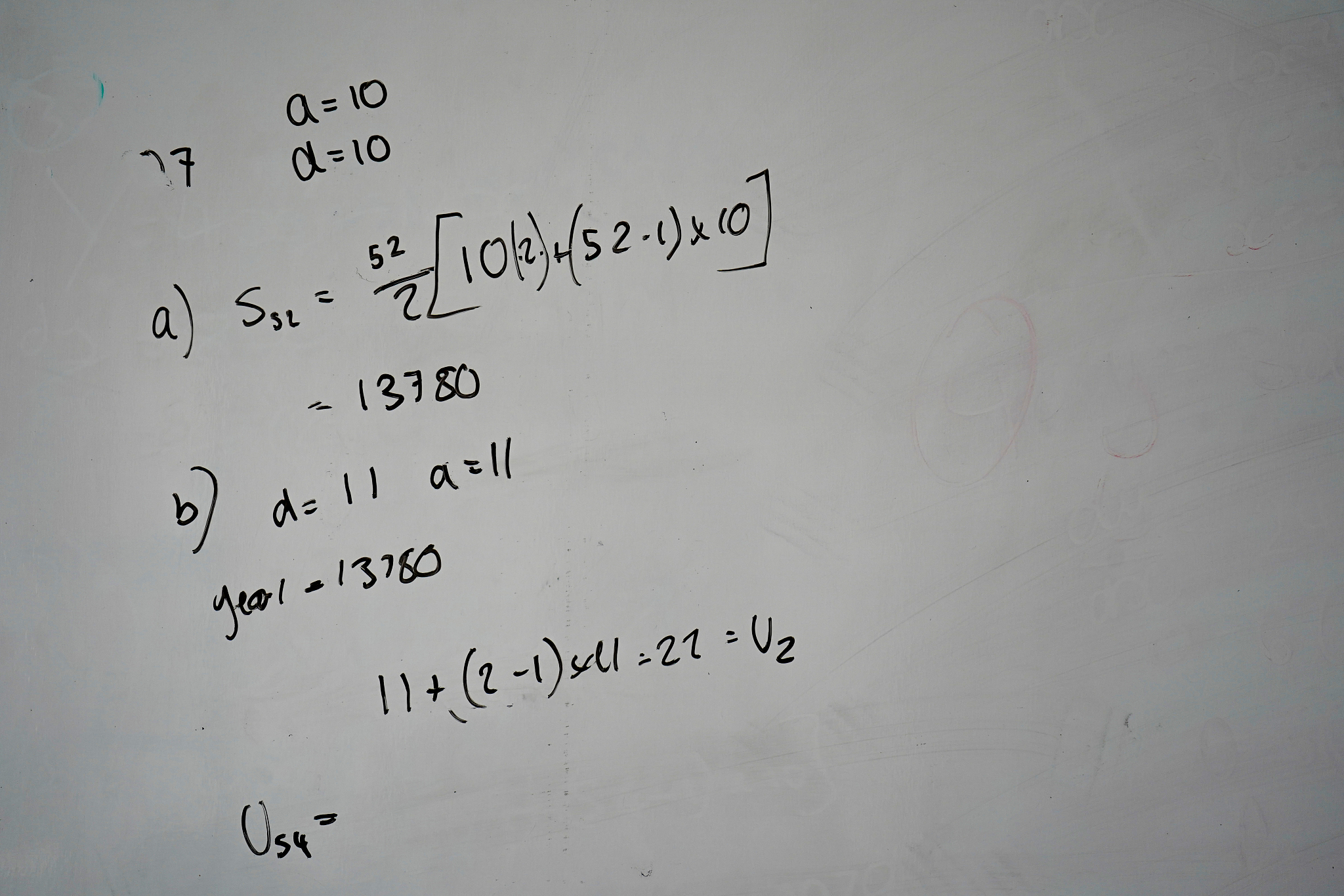 maths equations on a classroom whiteboard