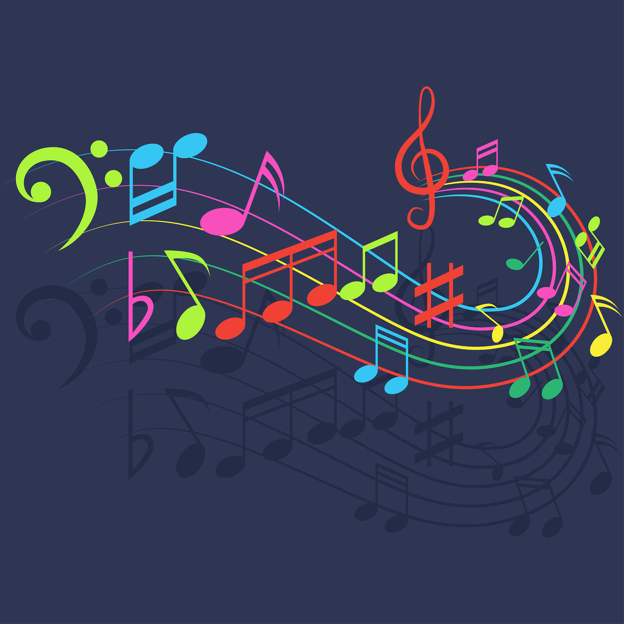 music notes for music background. vector illustration