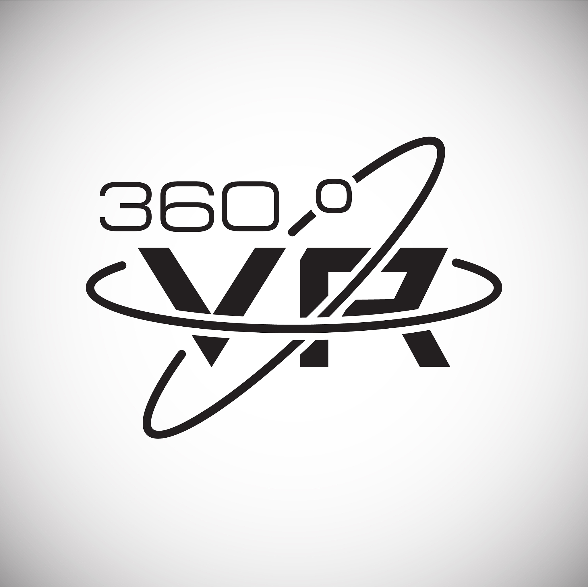 virtual reality 360 icon on white background for