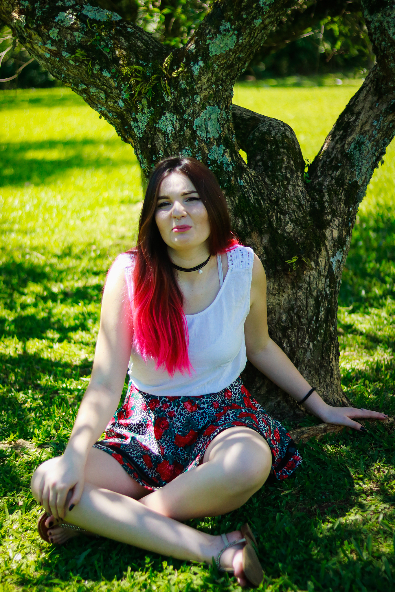 young woman in park