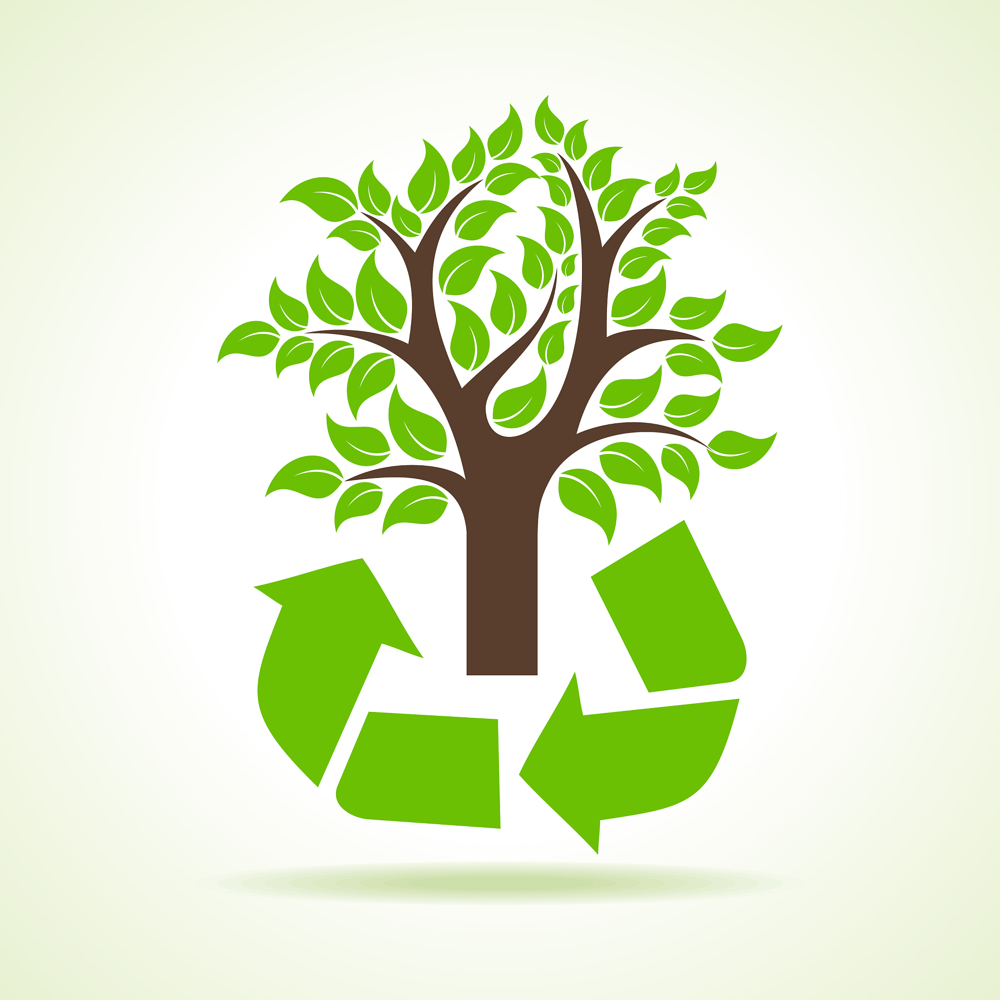 tree inside the recycle icon