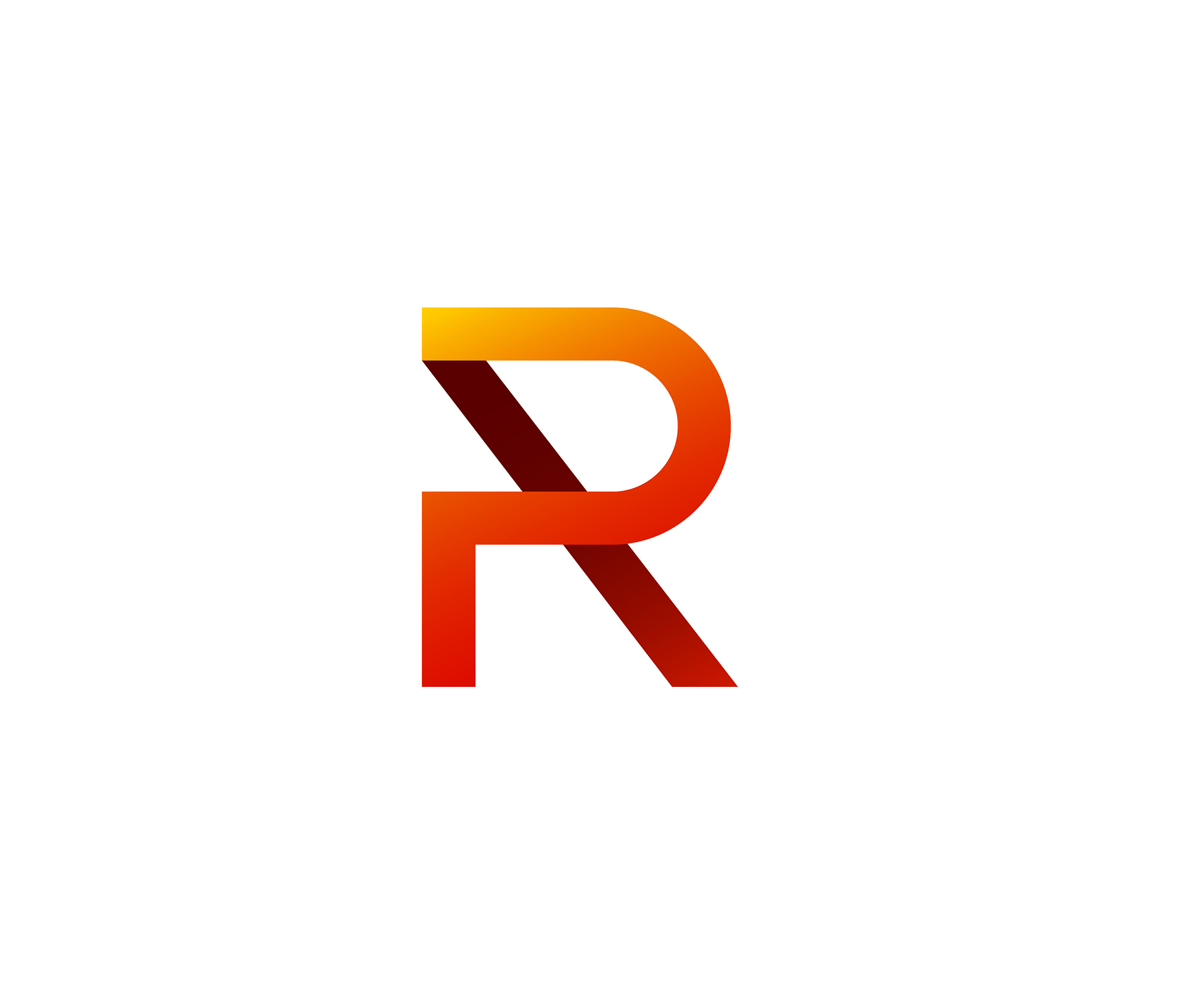 r shape letter design template