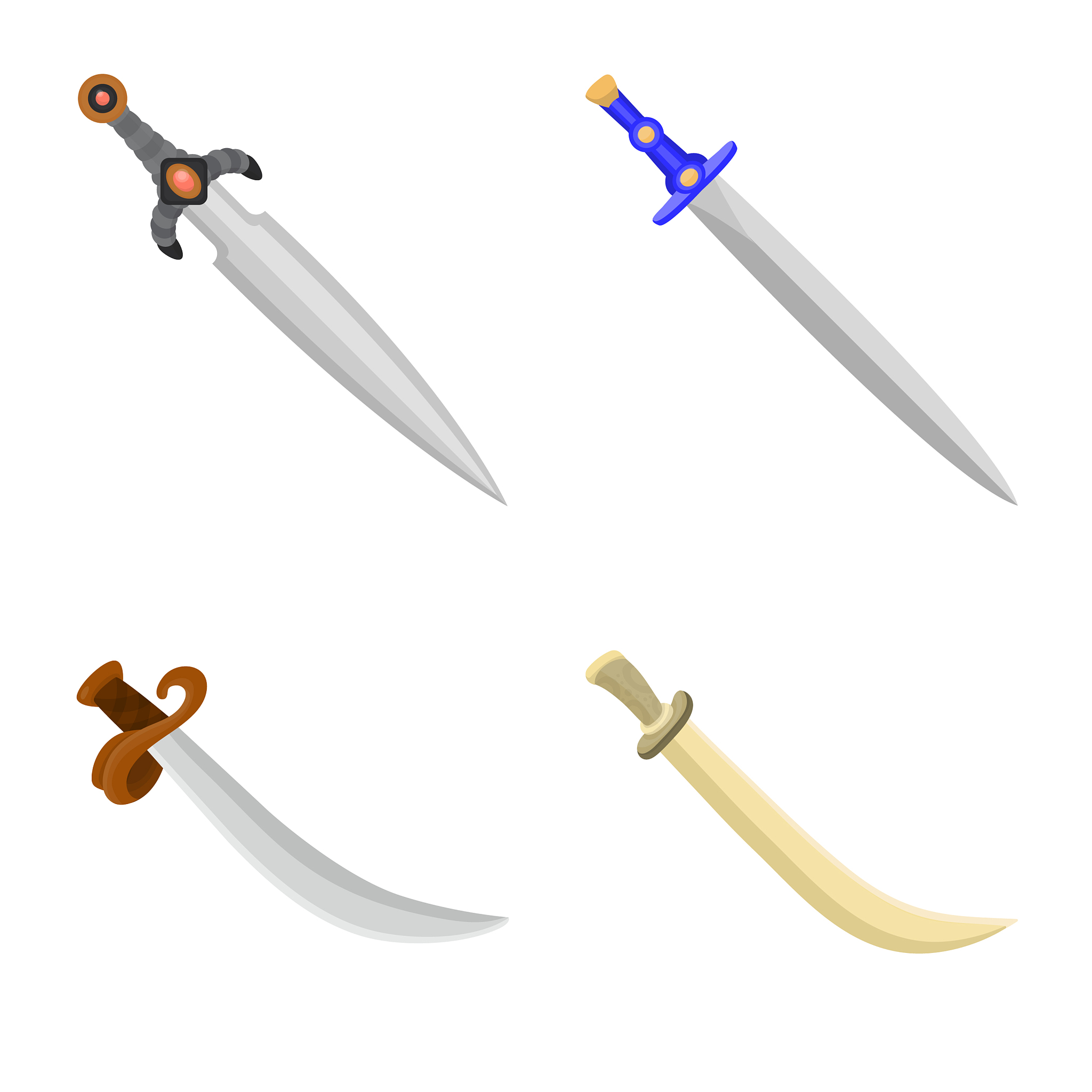 design sword and dagger icon collection