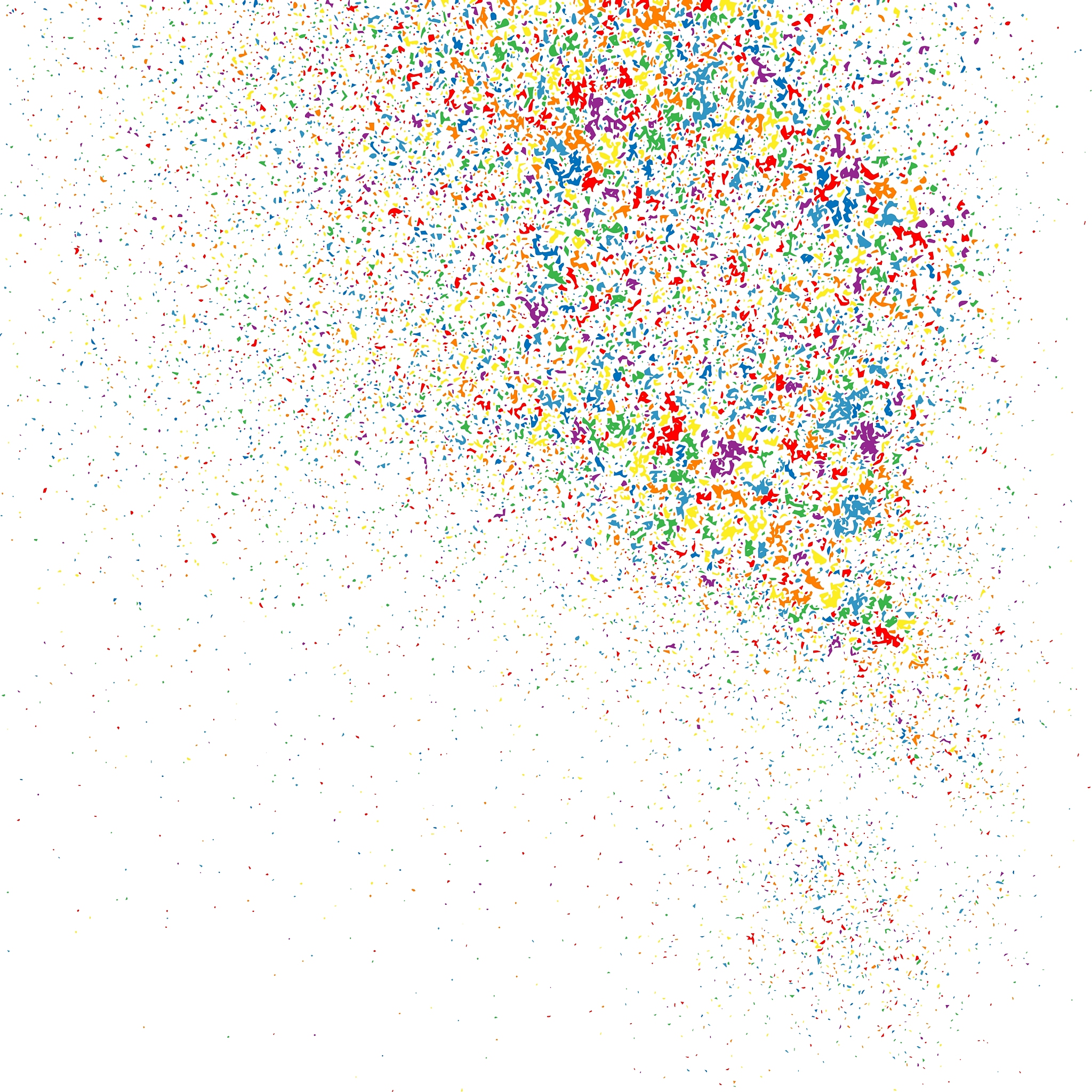 confetti on a white square