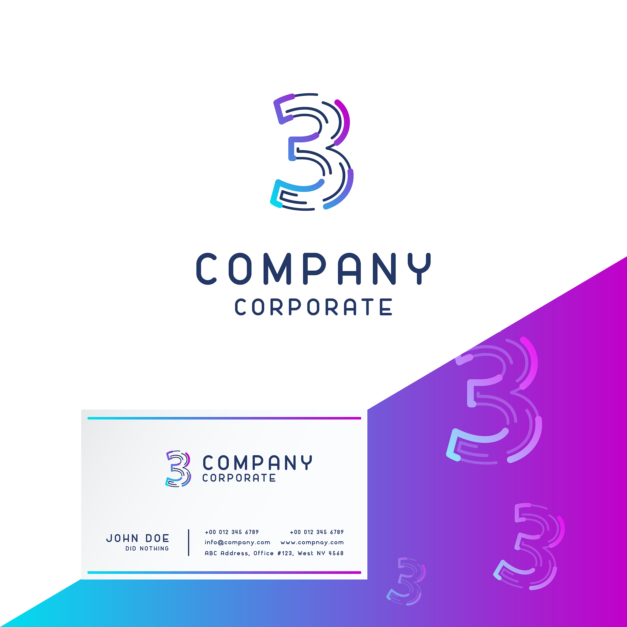 3 company logo design