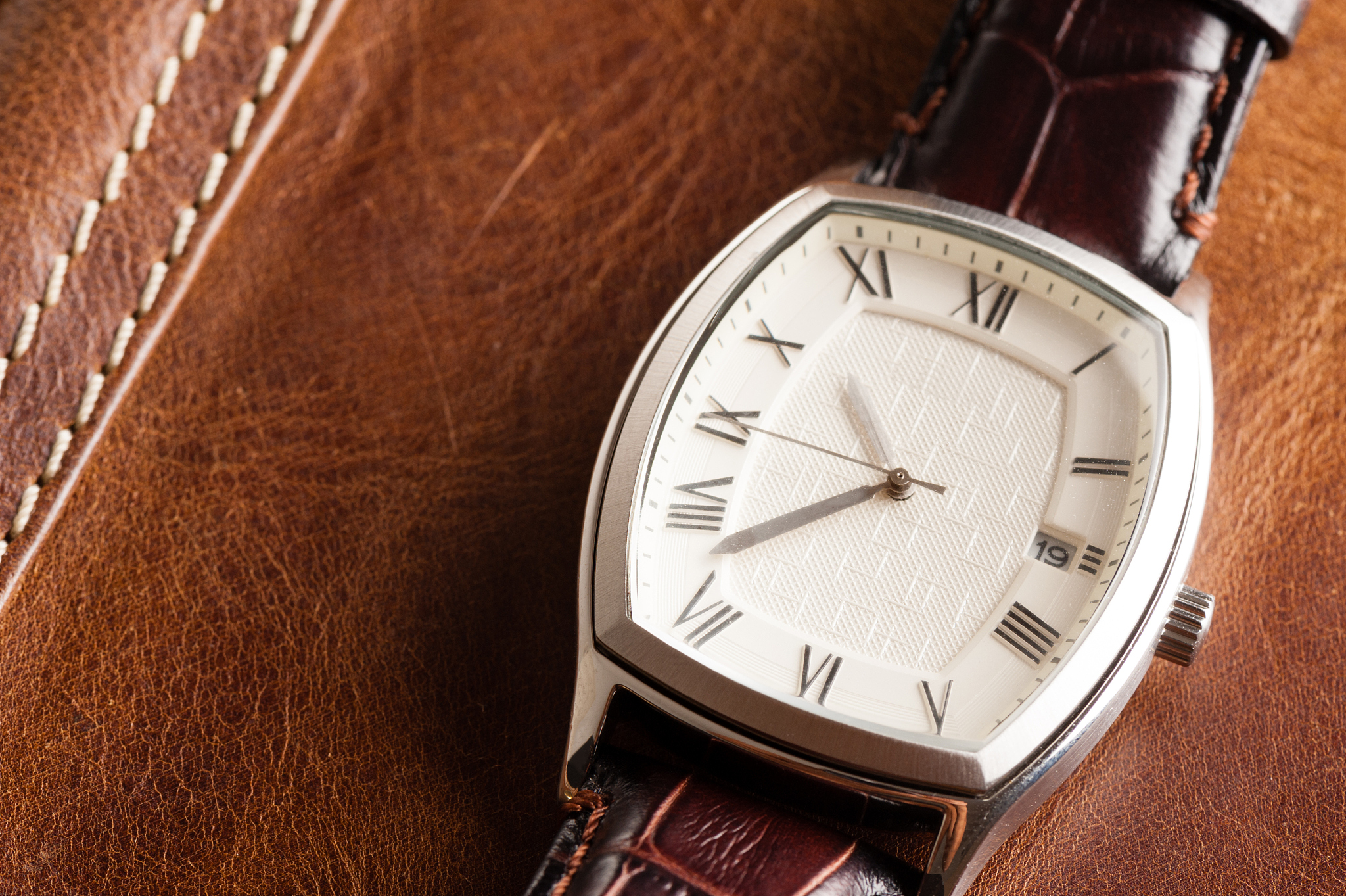 watch with leather strap
