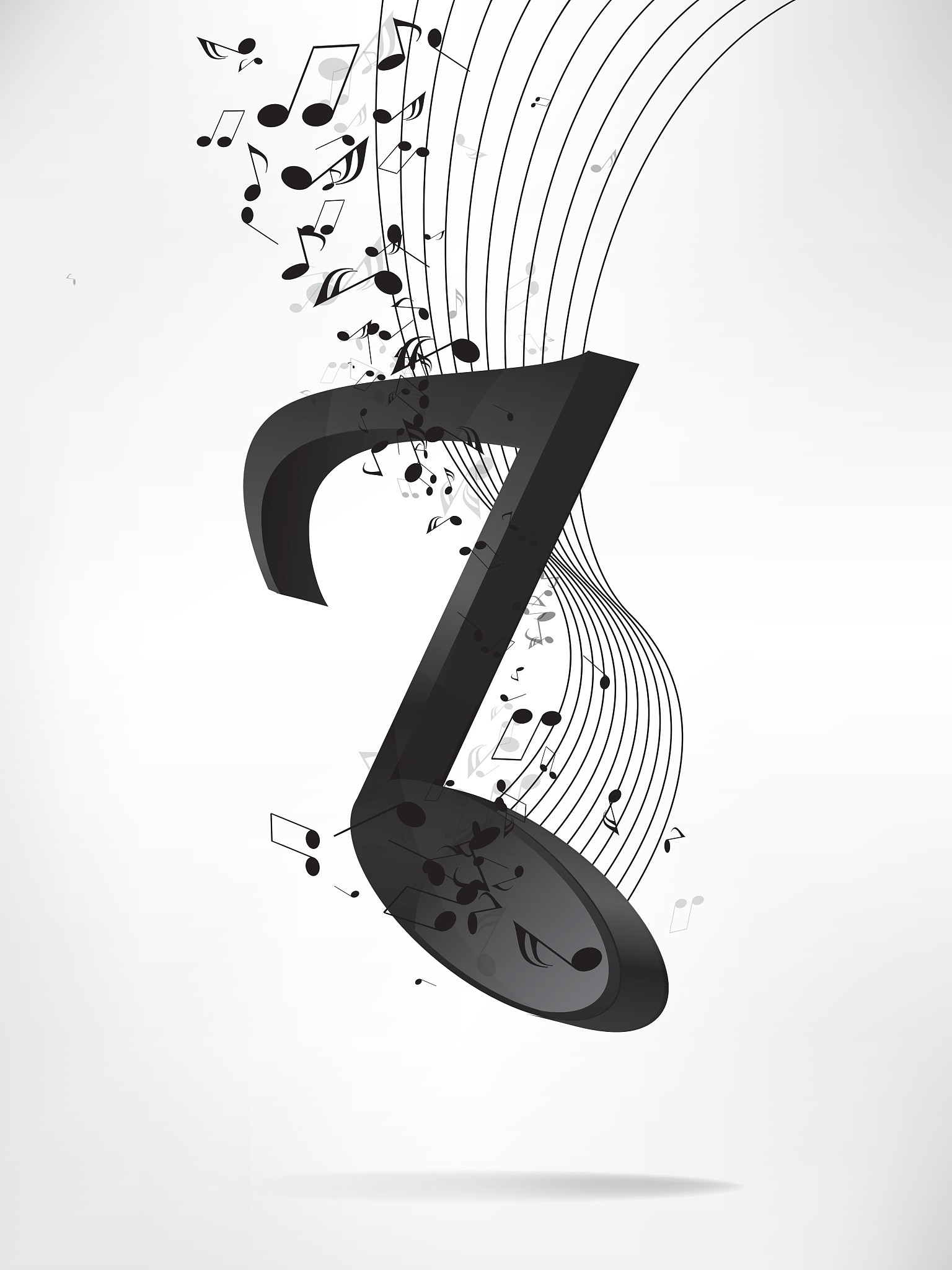 abstract music backgroud with notes
