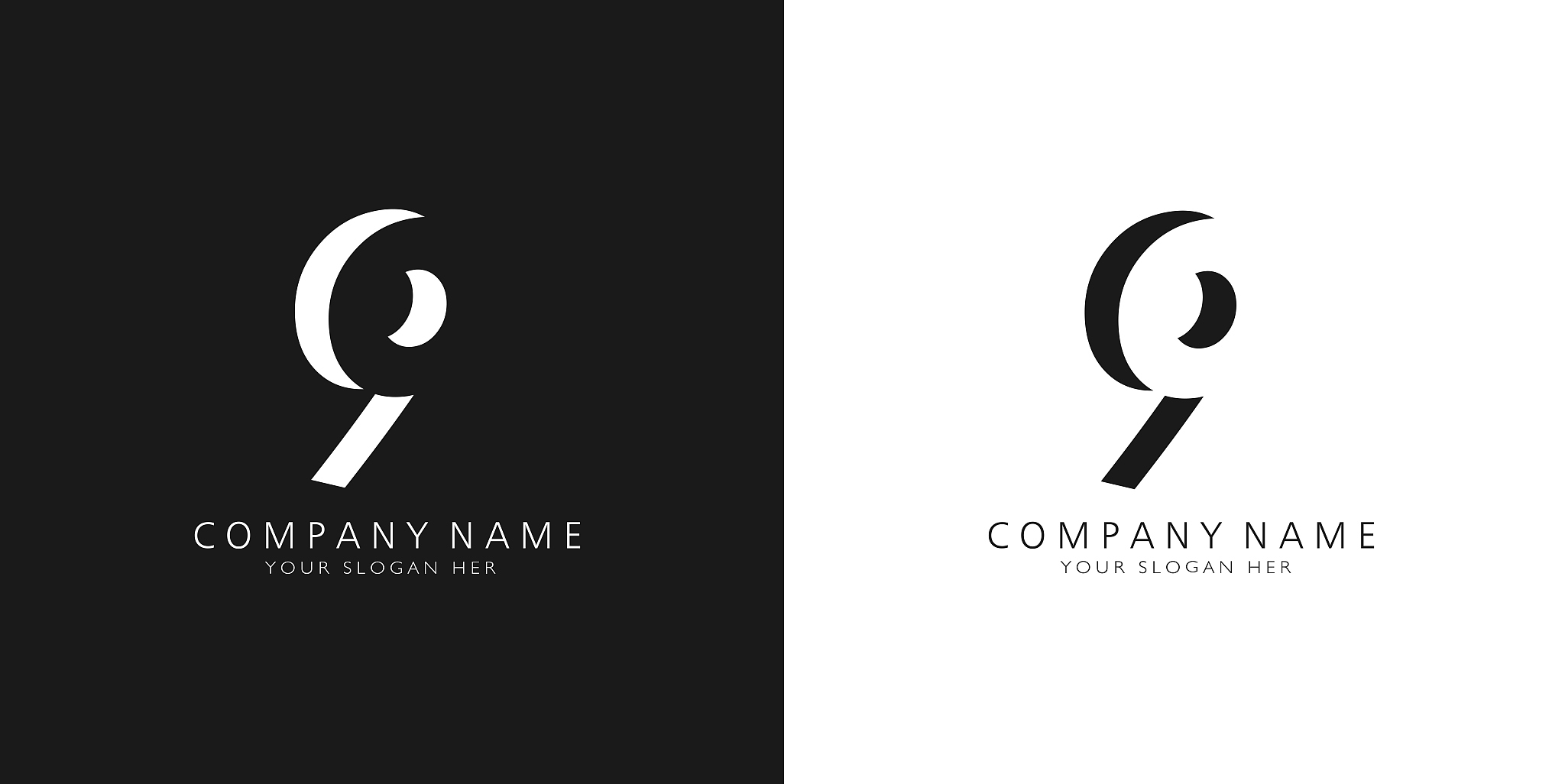 9 logo numbers modern black and white design