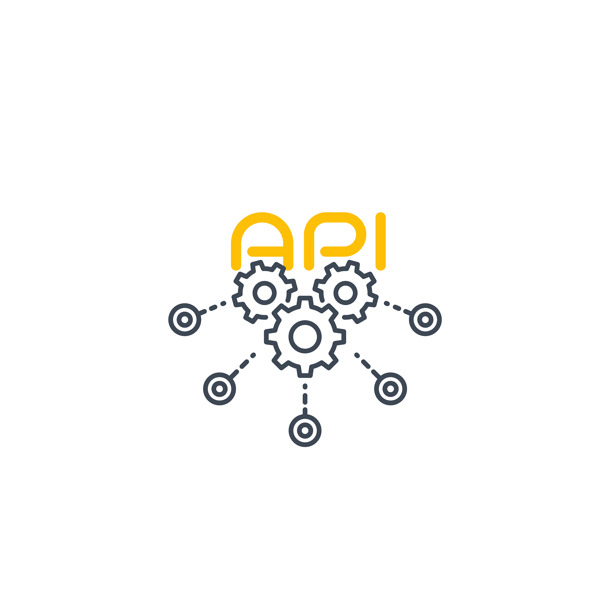 api line icon with cogwheels