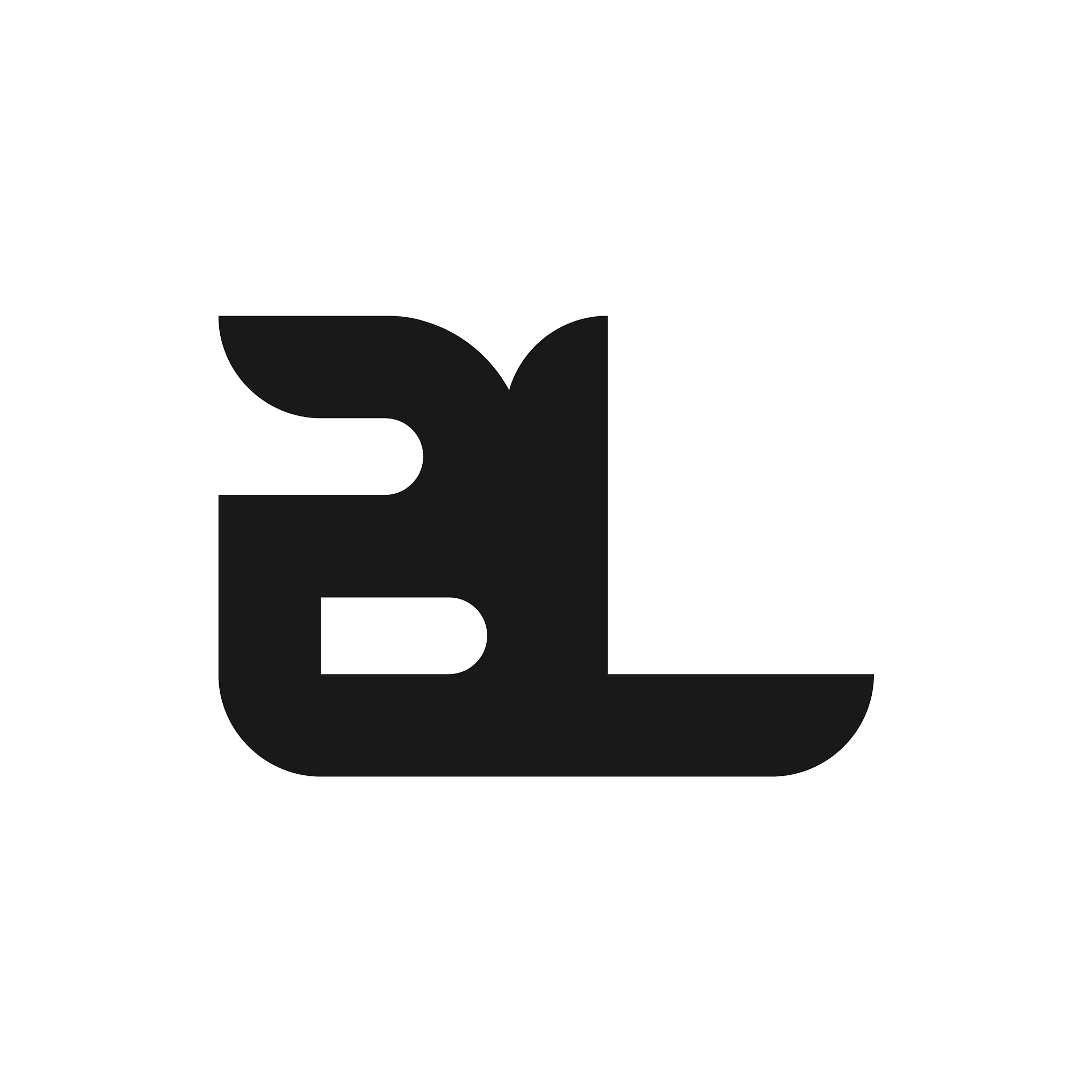 bl letter logo design with simple style