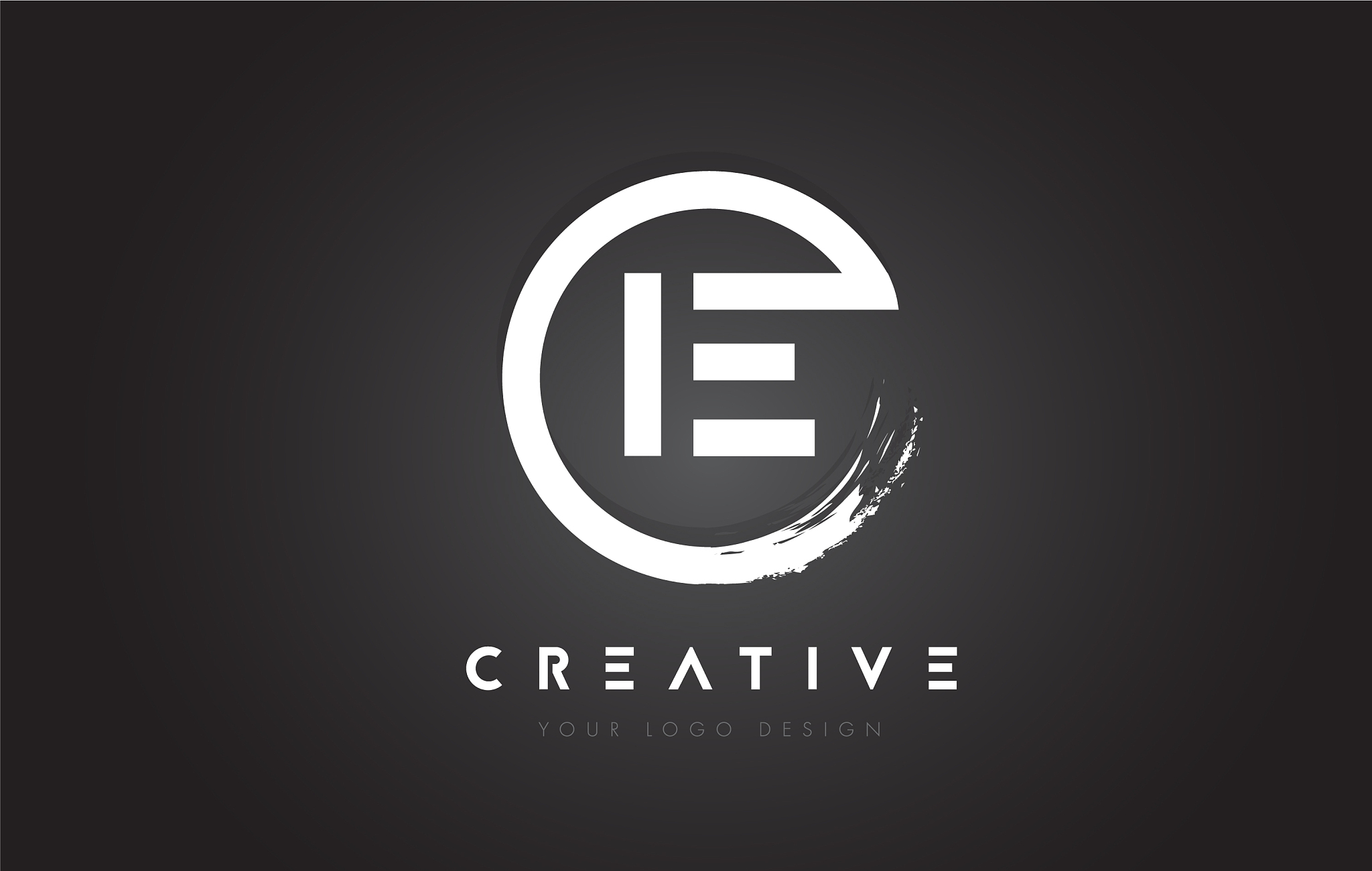 ie circular letter logo with circle brush design