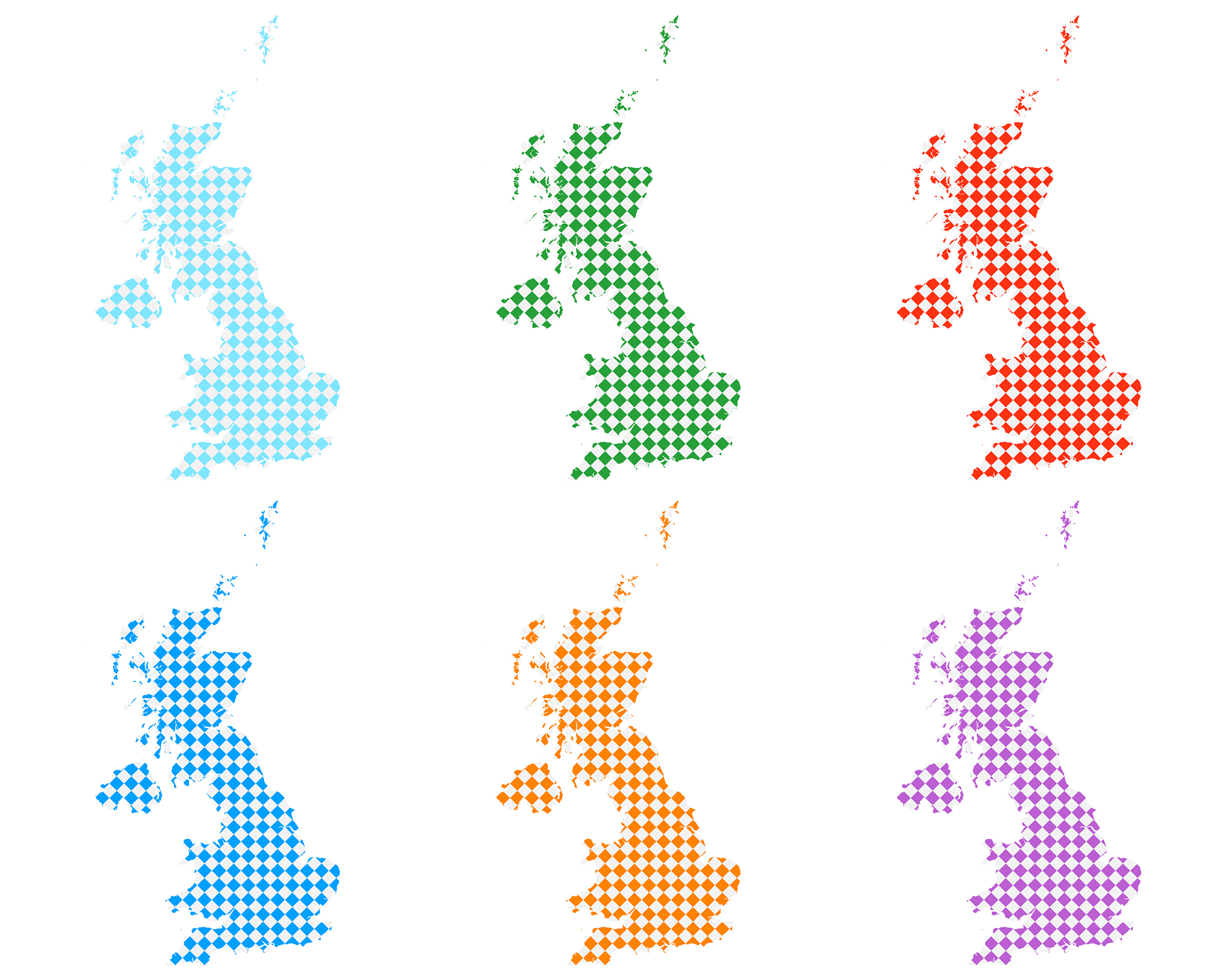 maps great britain with small rhombs