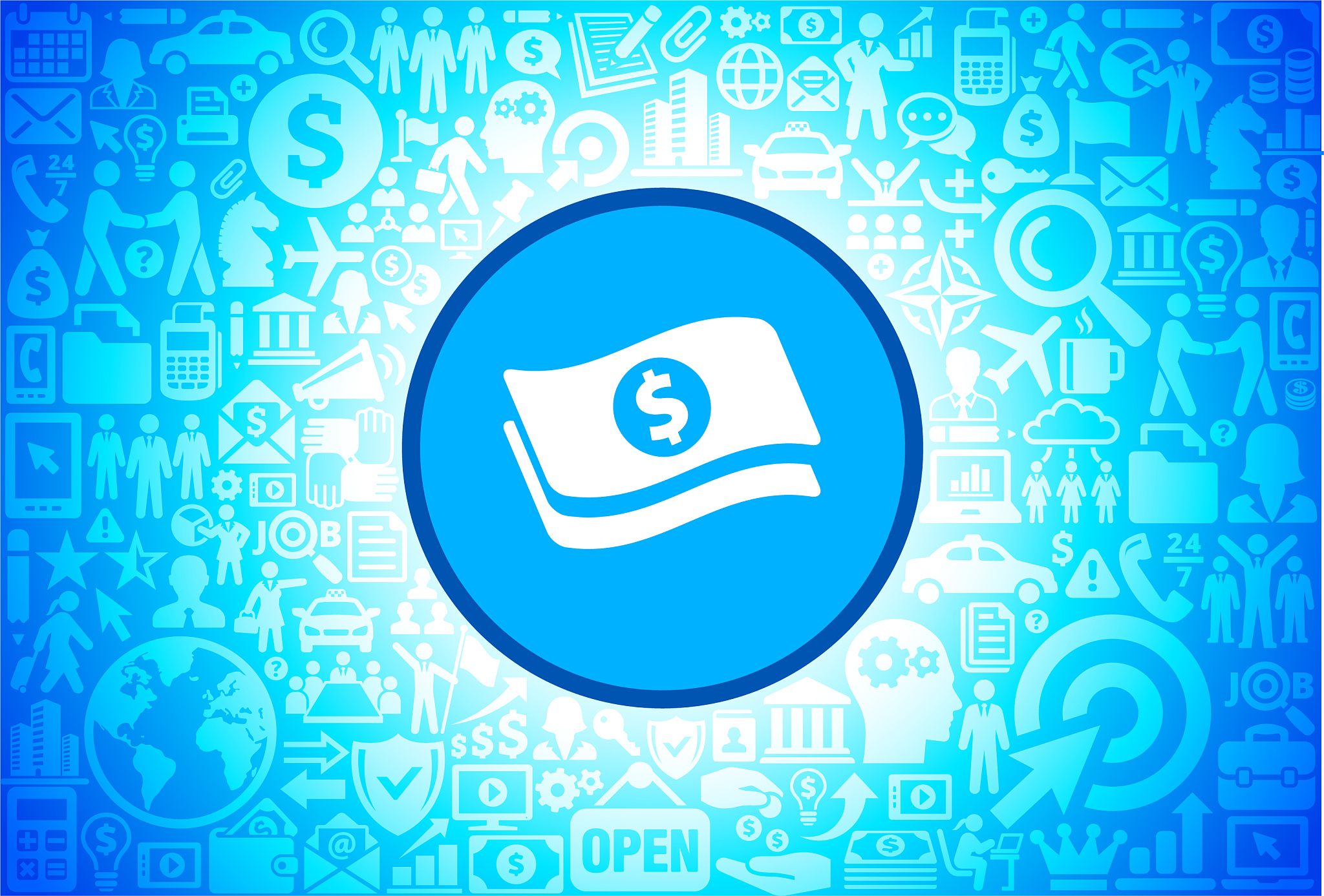 dollar bills  icon on business and finance vector background