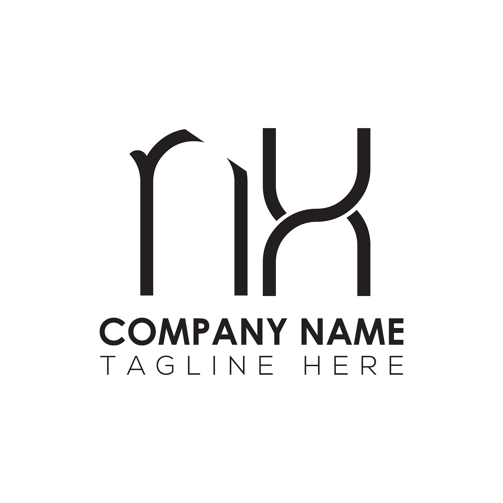 initial letter nx logo design template creative