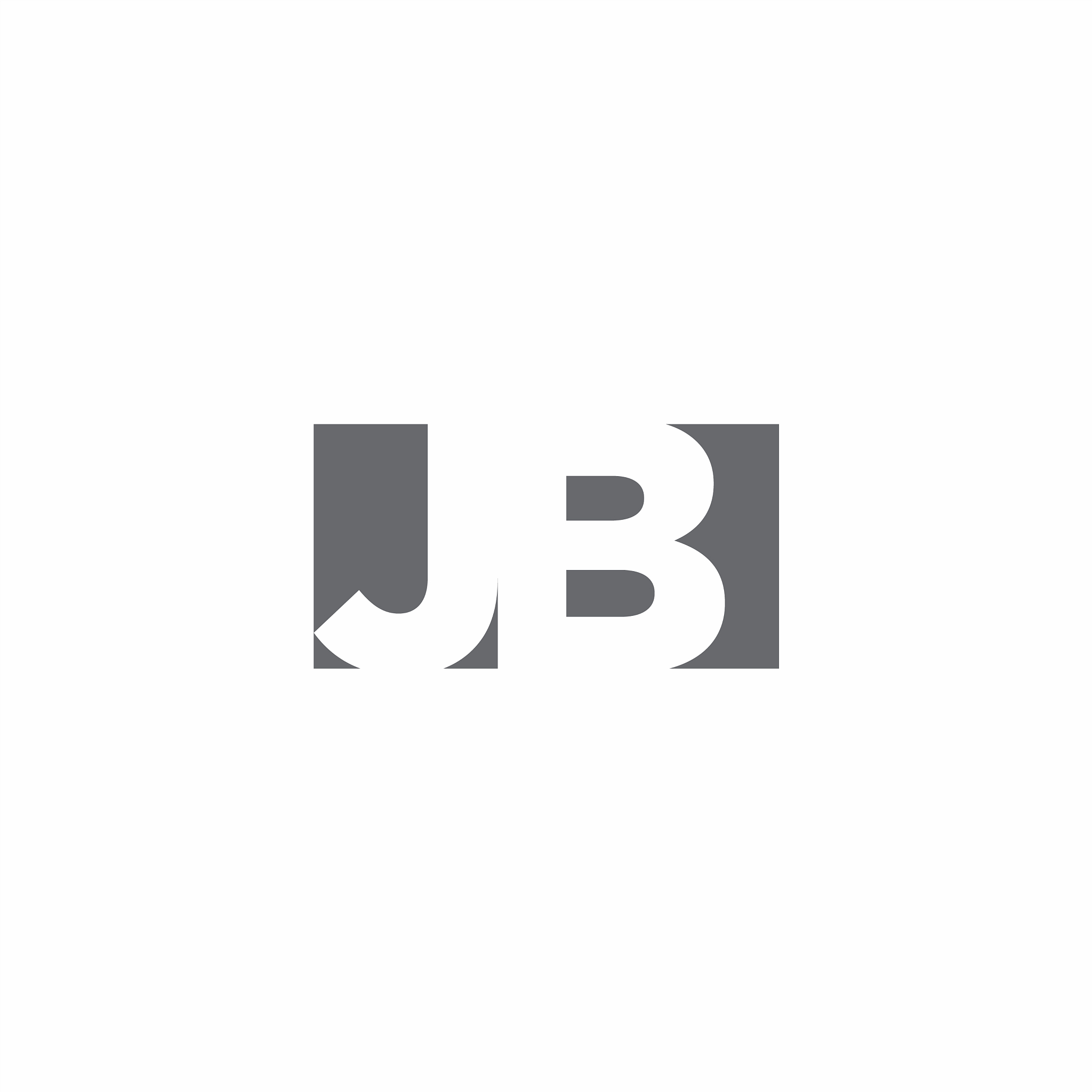 jb logo monogram with negative space style design