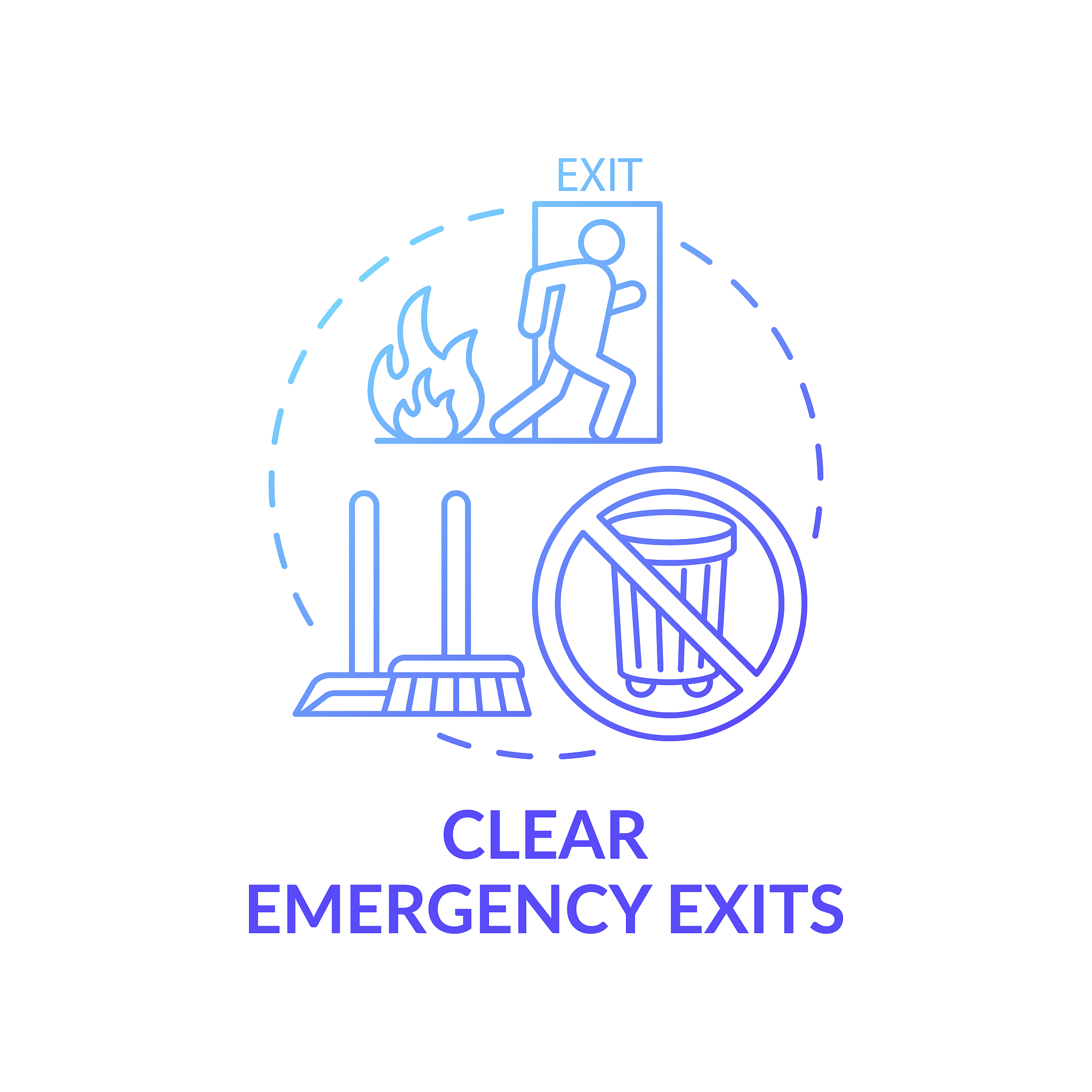 clear emergency exits concept icon