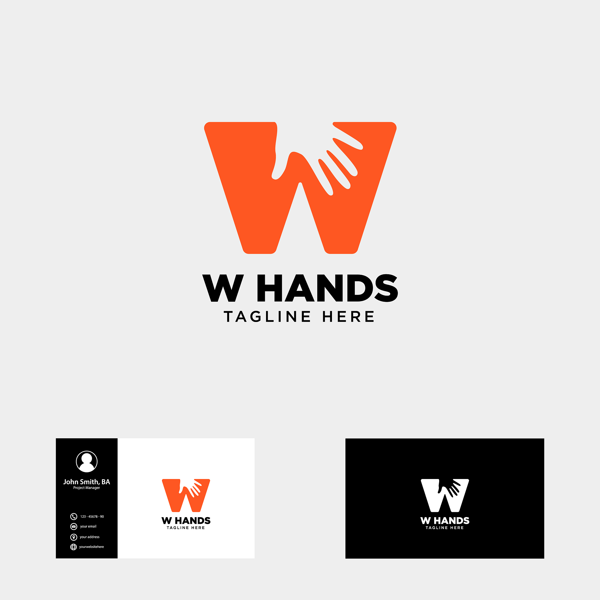 minimal wletter initial hand logo template icon