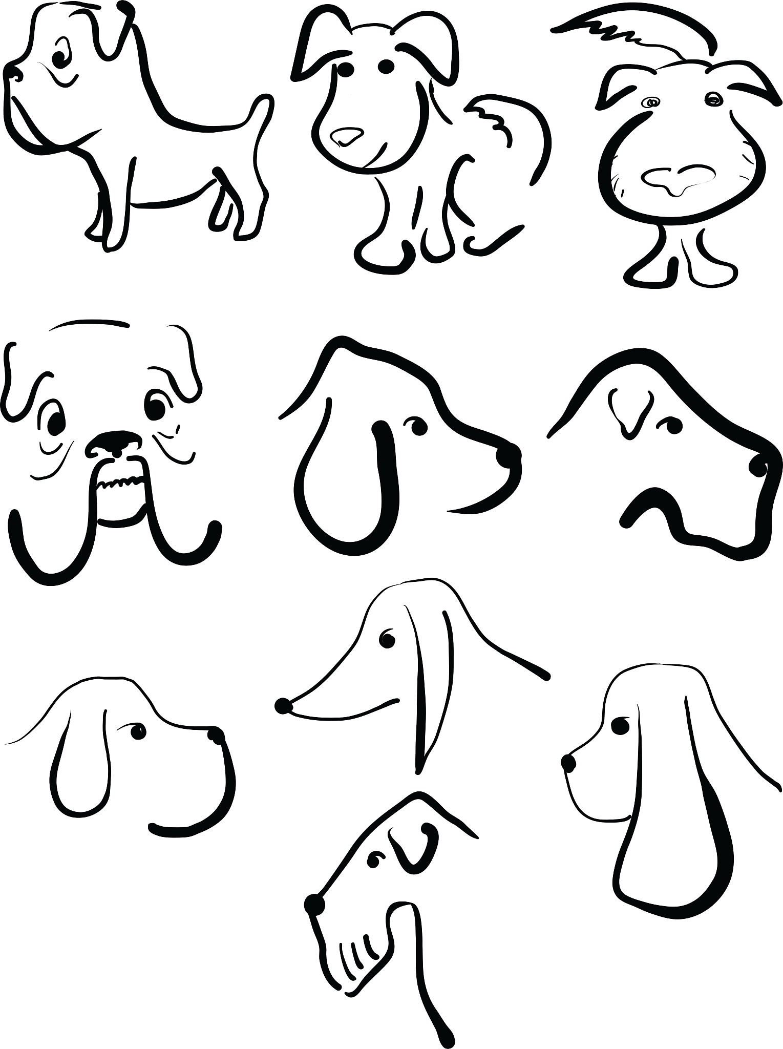 小狗简笔画教程：简单易学，萌翻你！