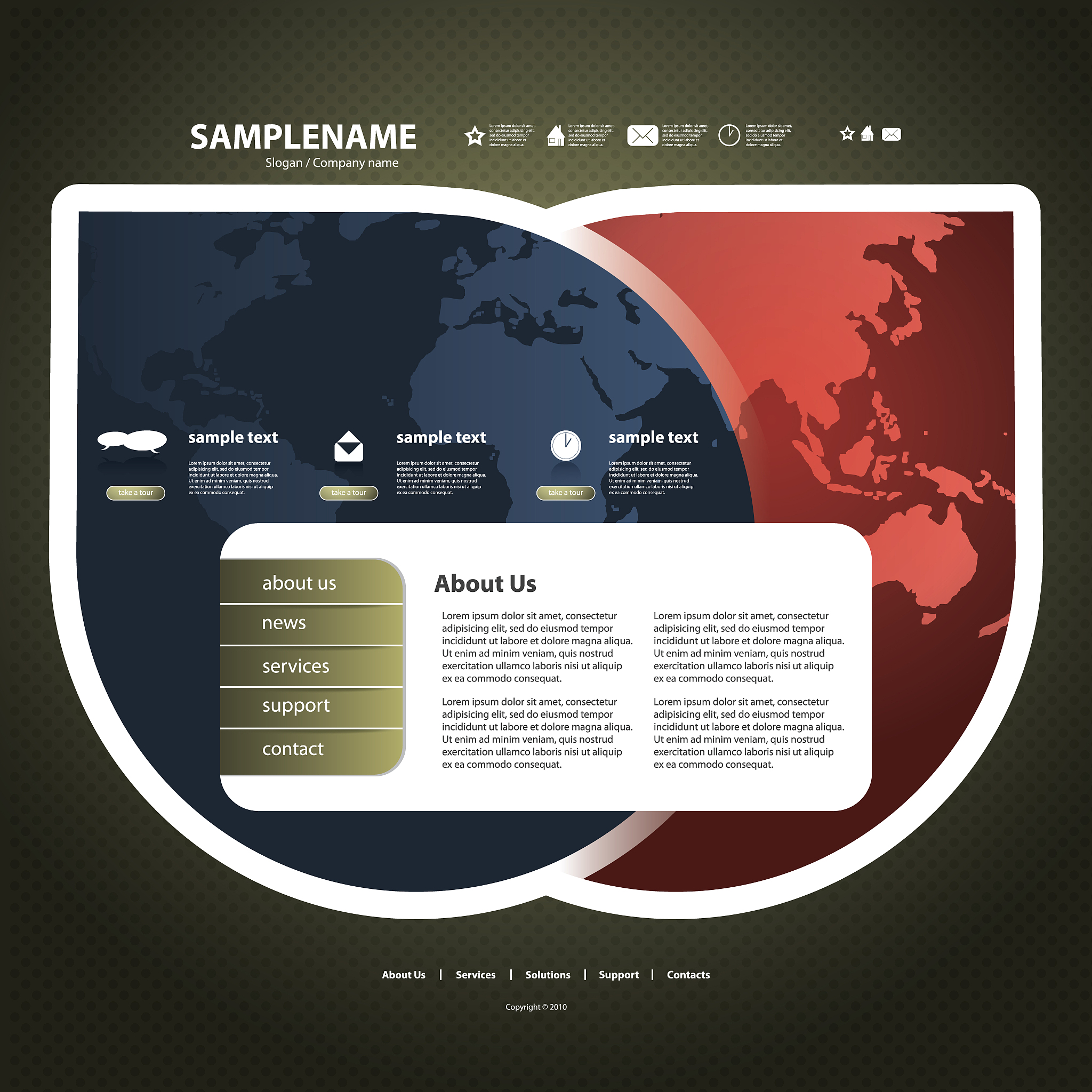 one page website template