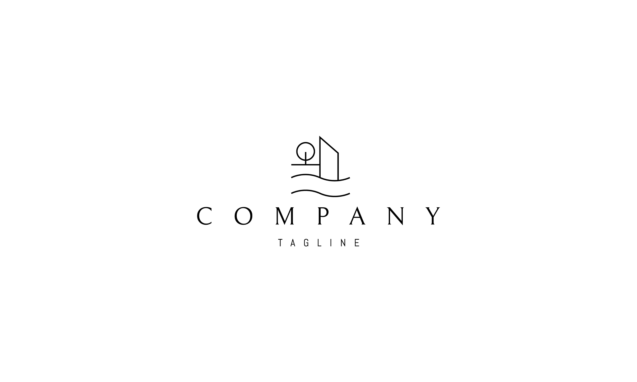 logo on which an abstract image a house