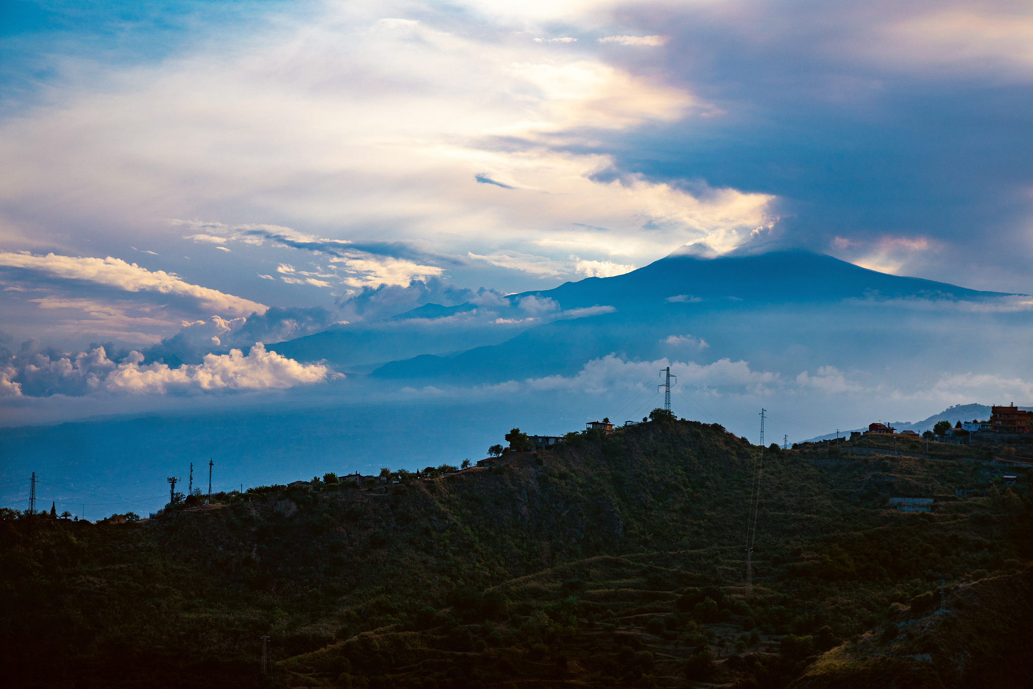 panorama of volcano etna, sicily