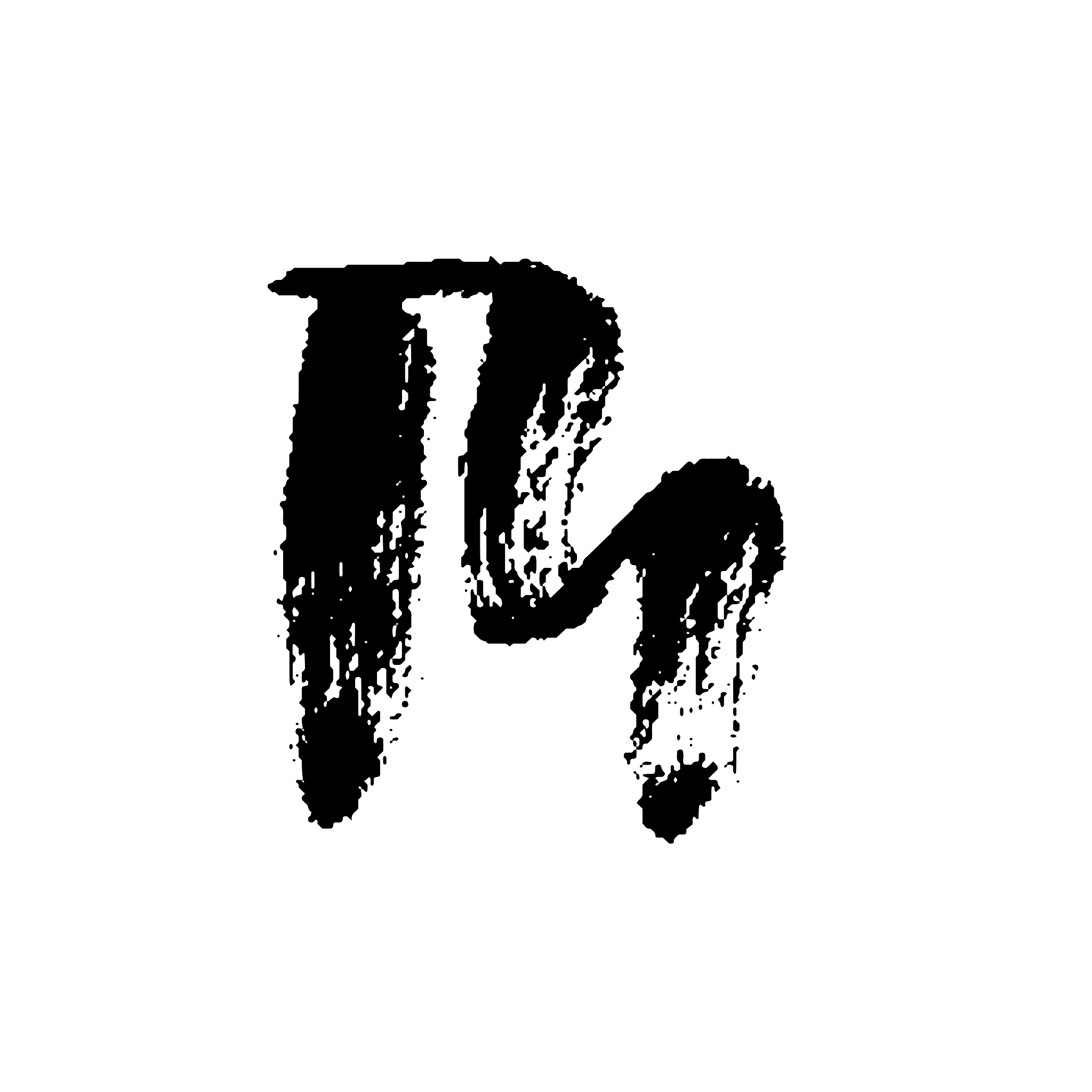 hand painted letter m. dry brush modern lettering. vector illust