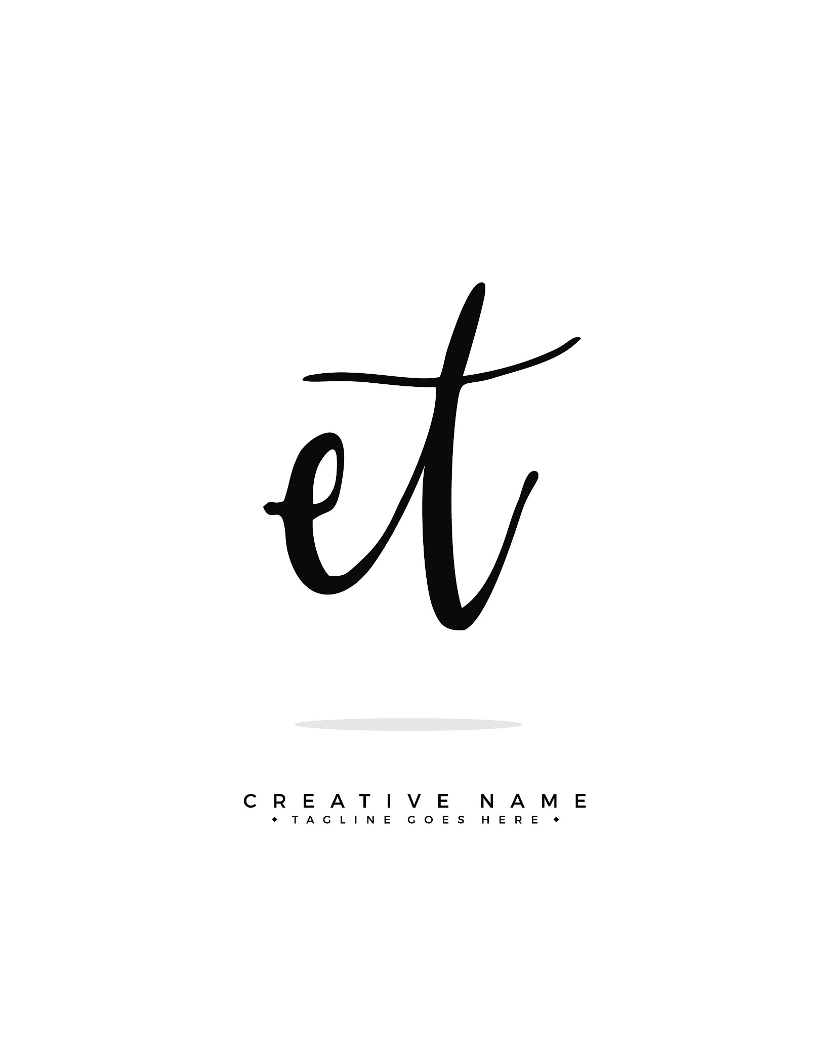e t et initial logo signature handwriting