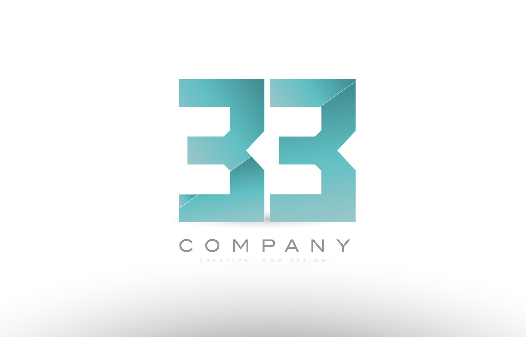 33 number numeral digit green logo icon design