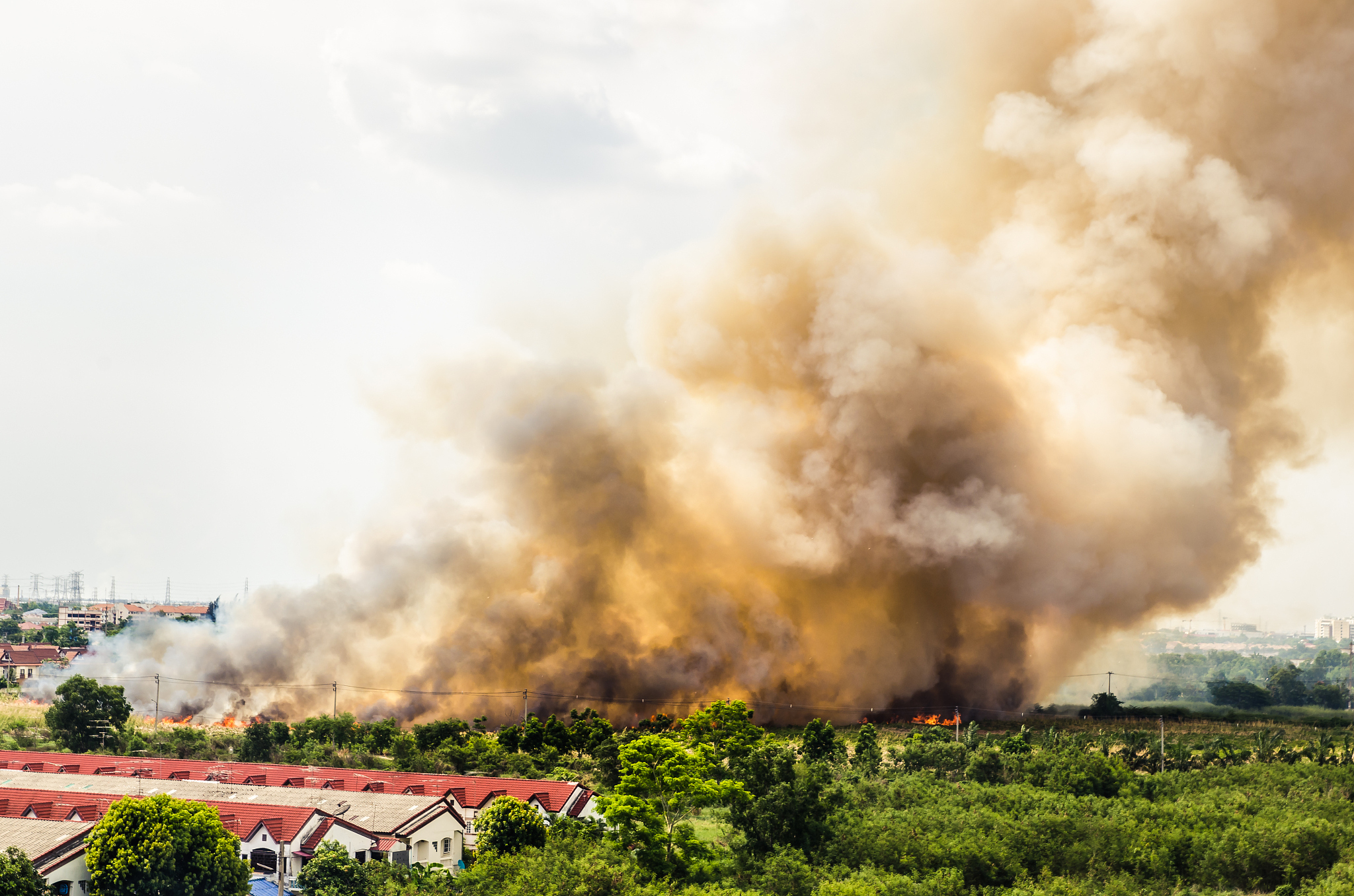 fire in the city overview.