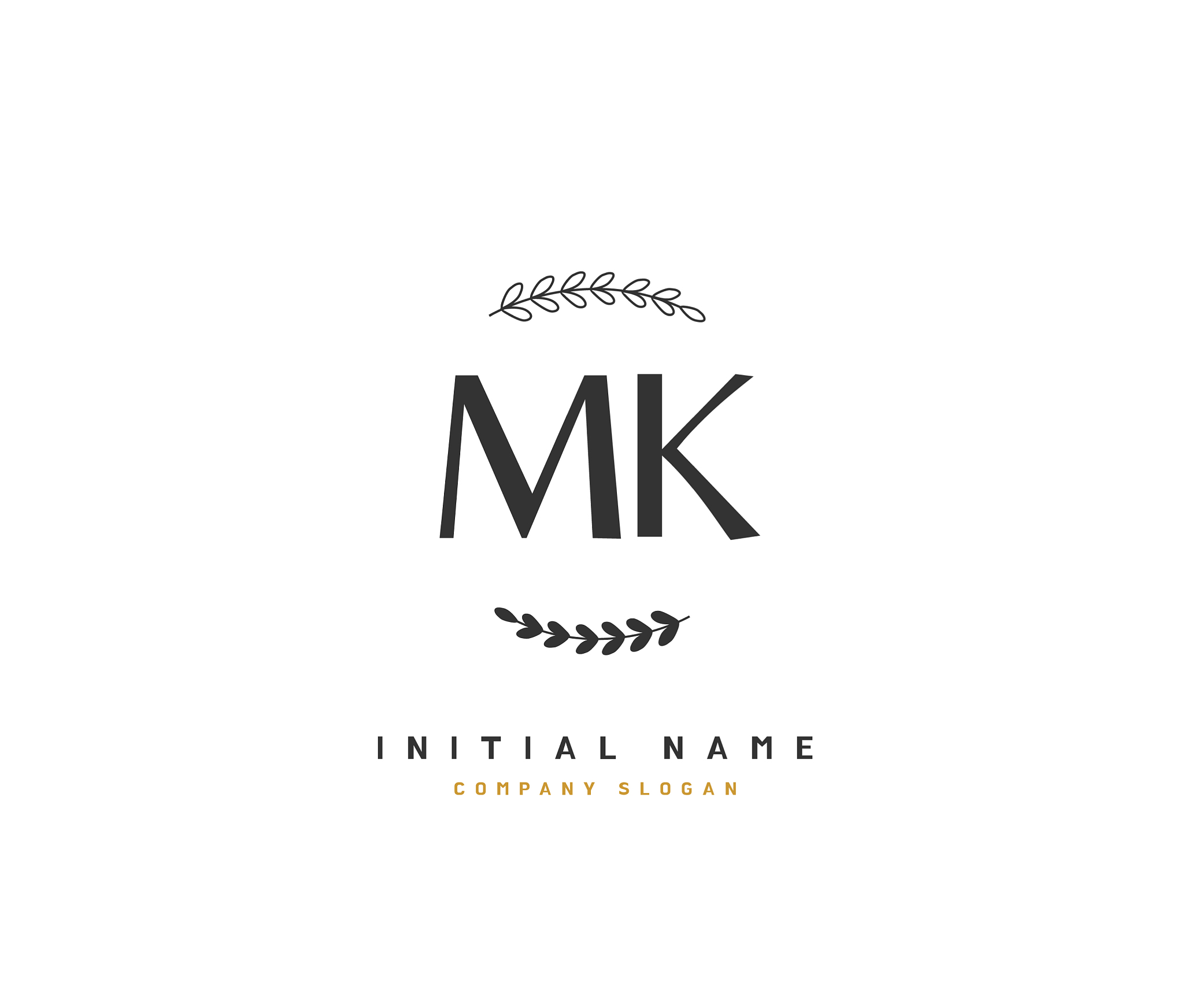 m k mk beauty initial logo handwriting logo of