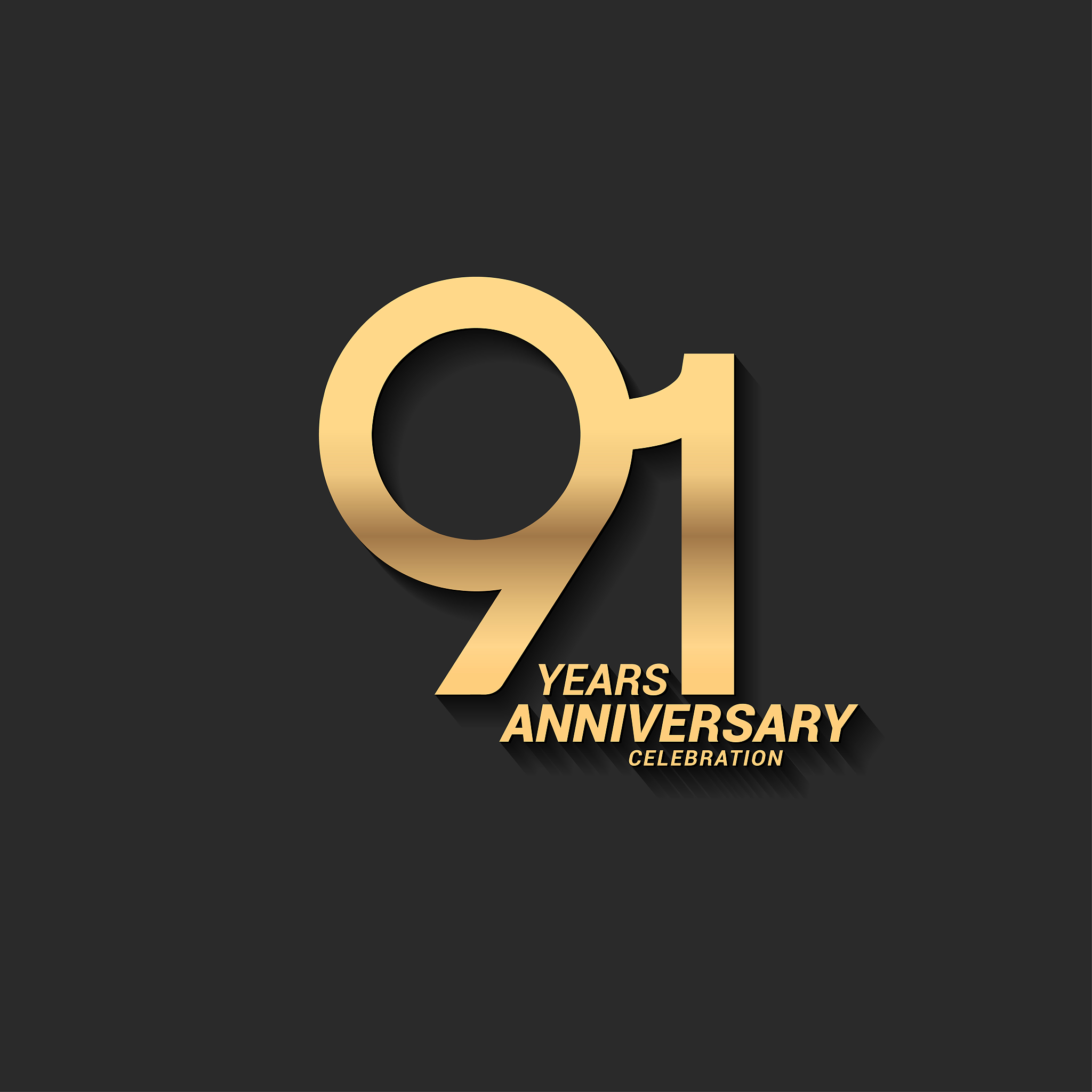 91st golden anniversary celebration emblem design for company pr