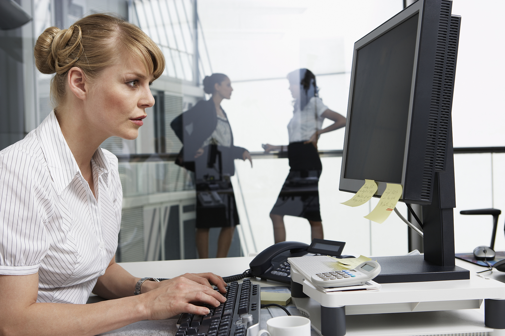 woman working at computer