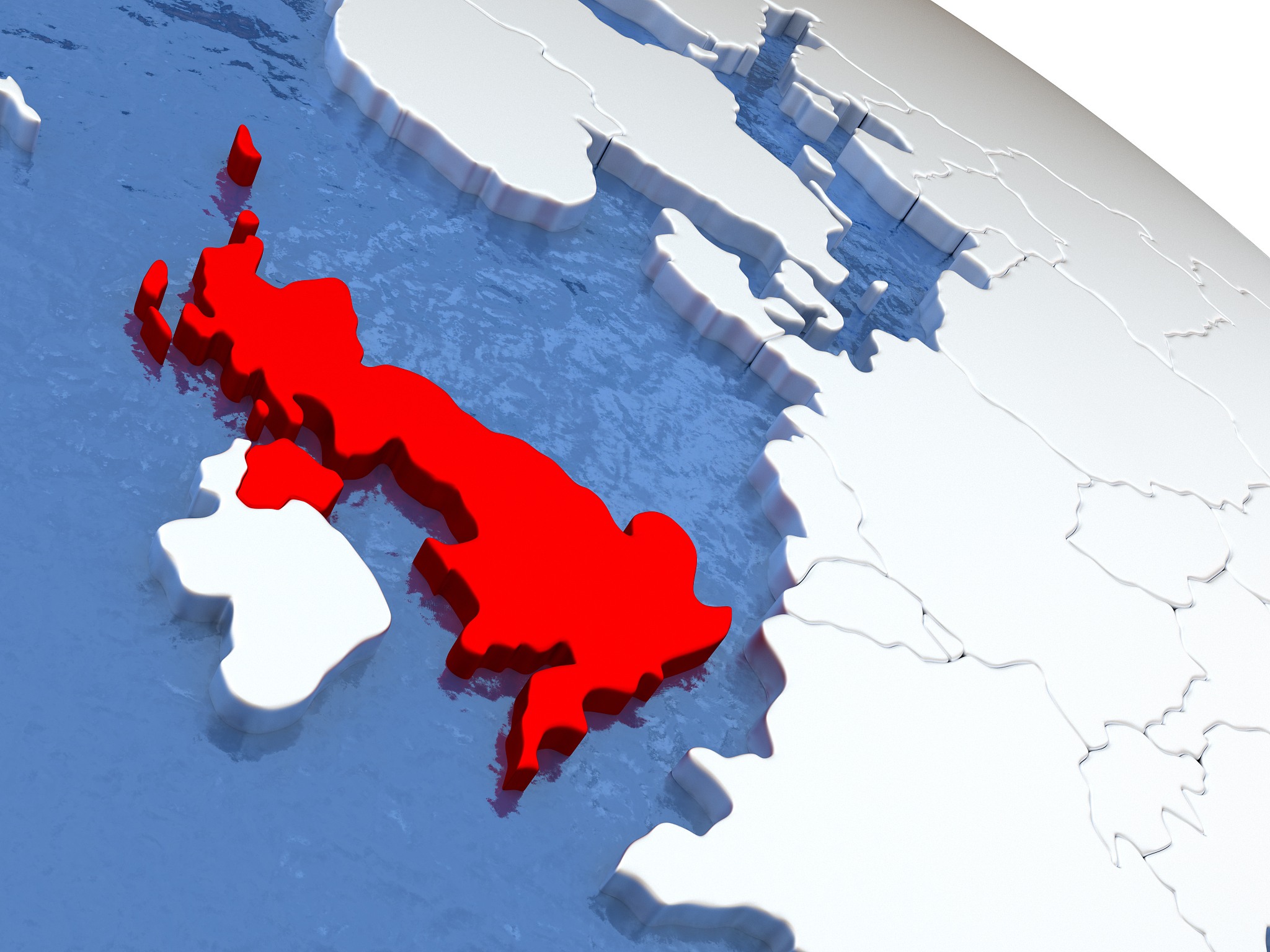 united kingdom on globe