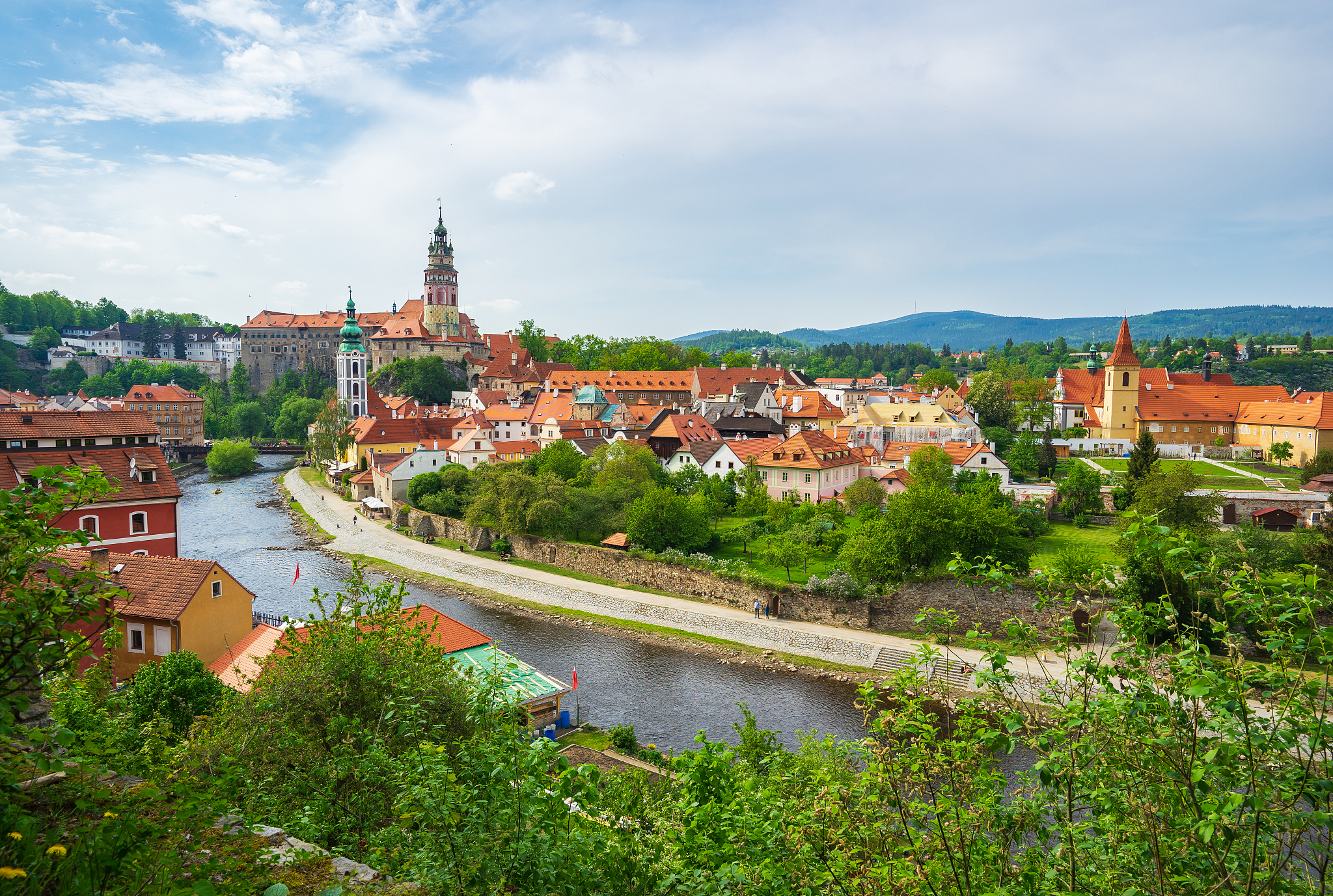 cesky krumlov old town in czech republic