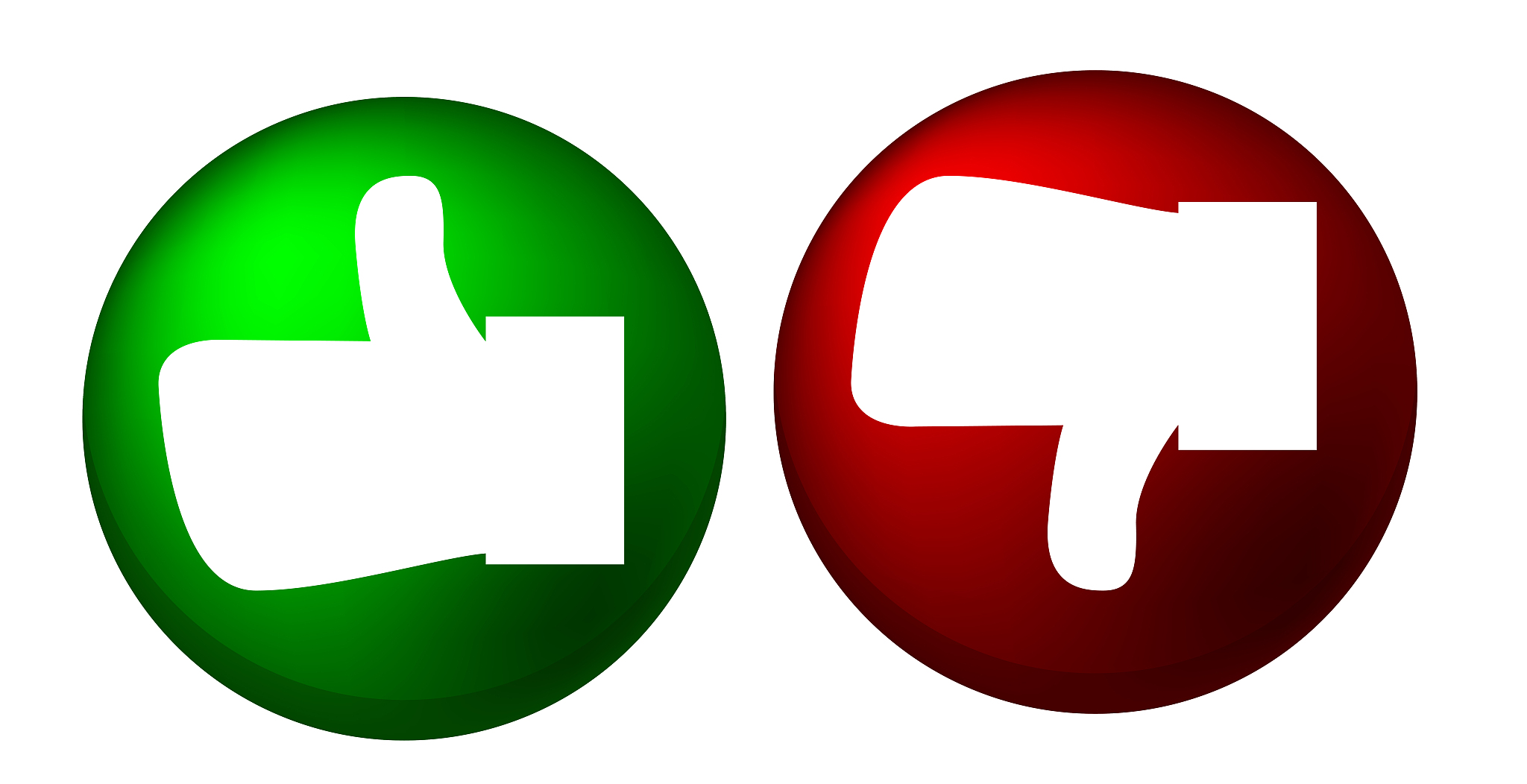 thumbs up and thumbs down buttons stock - illustration