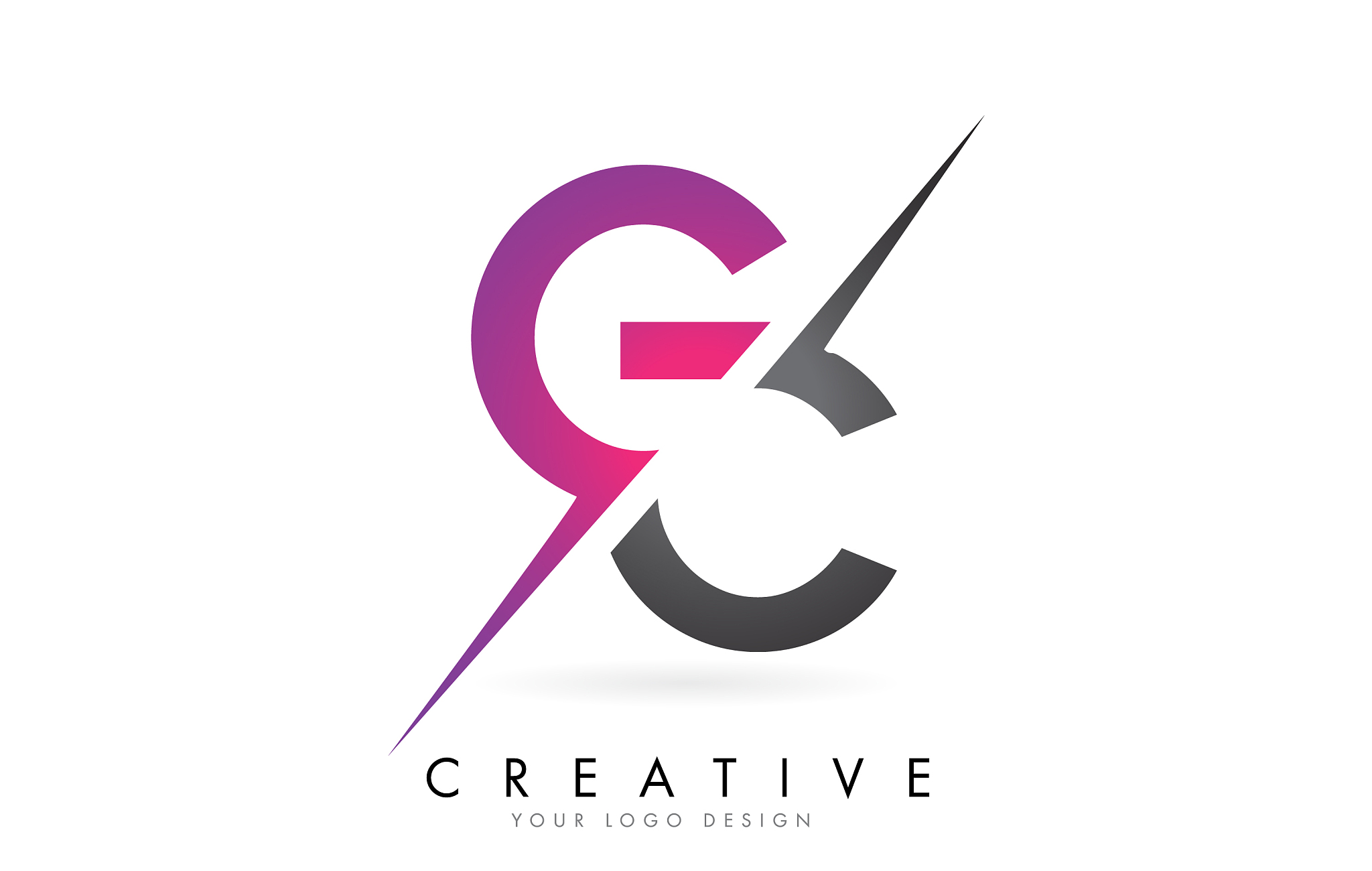 gc g c letter logo with color block design and