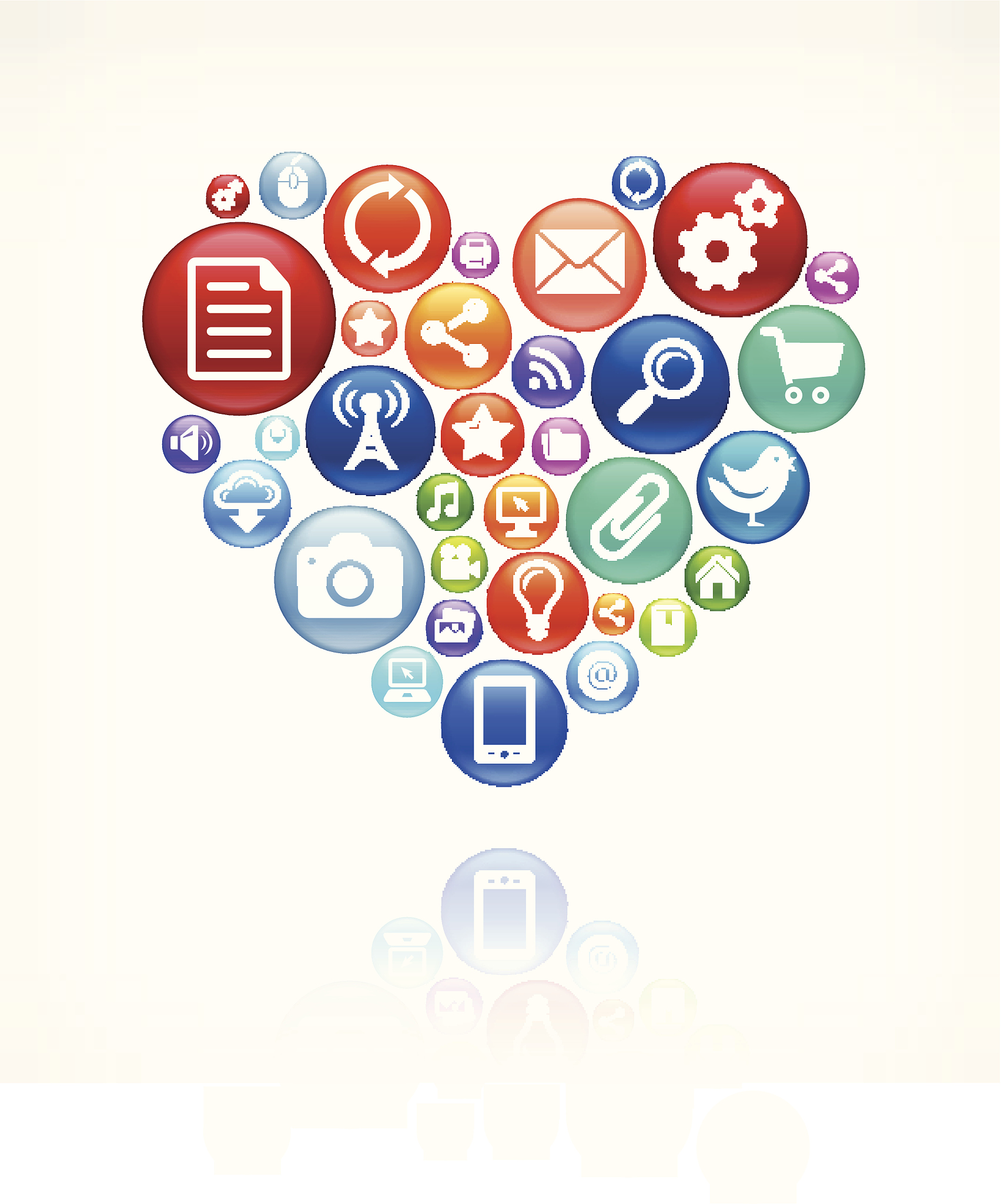 heart with social networking and internet royalty free vector ar