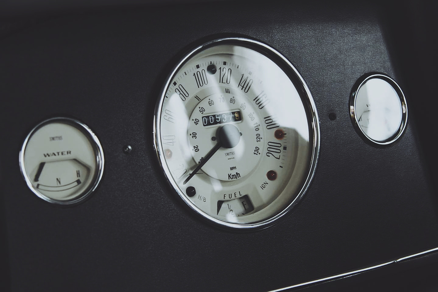 close-up of speedometer