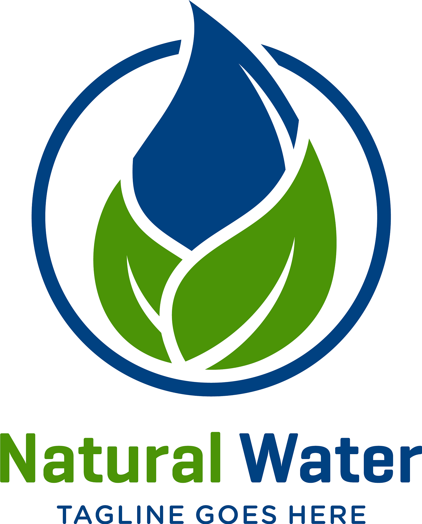 natural water logo design