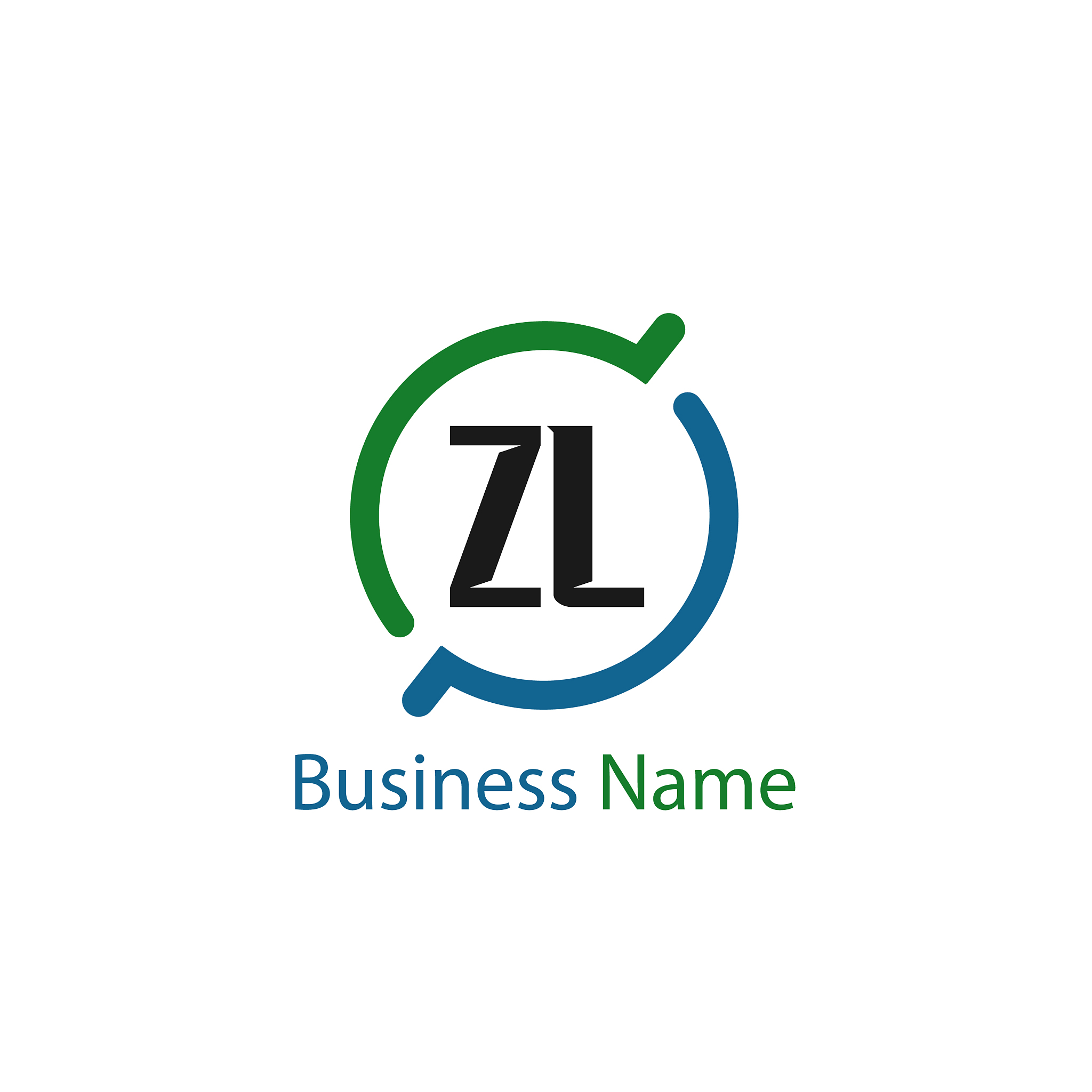 initial letter zl logo template design