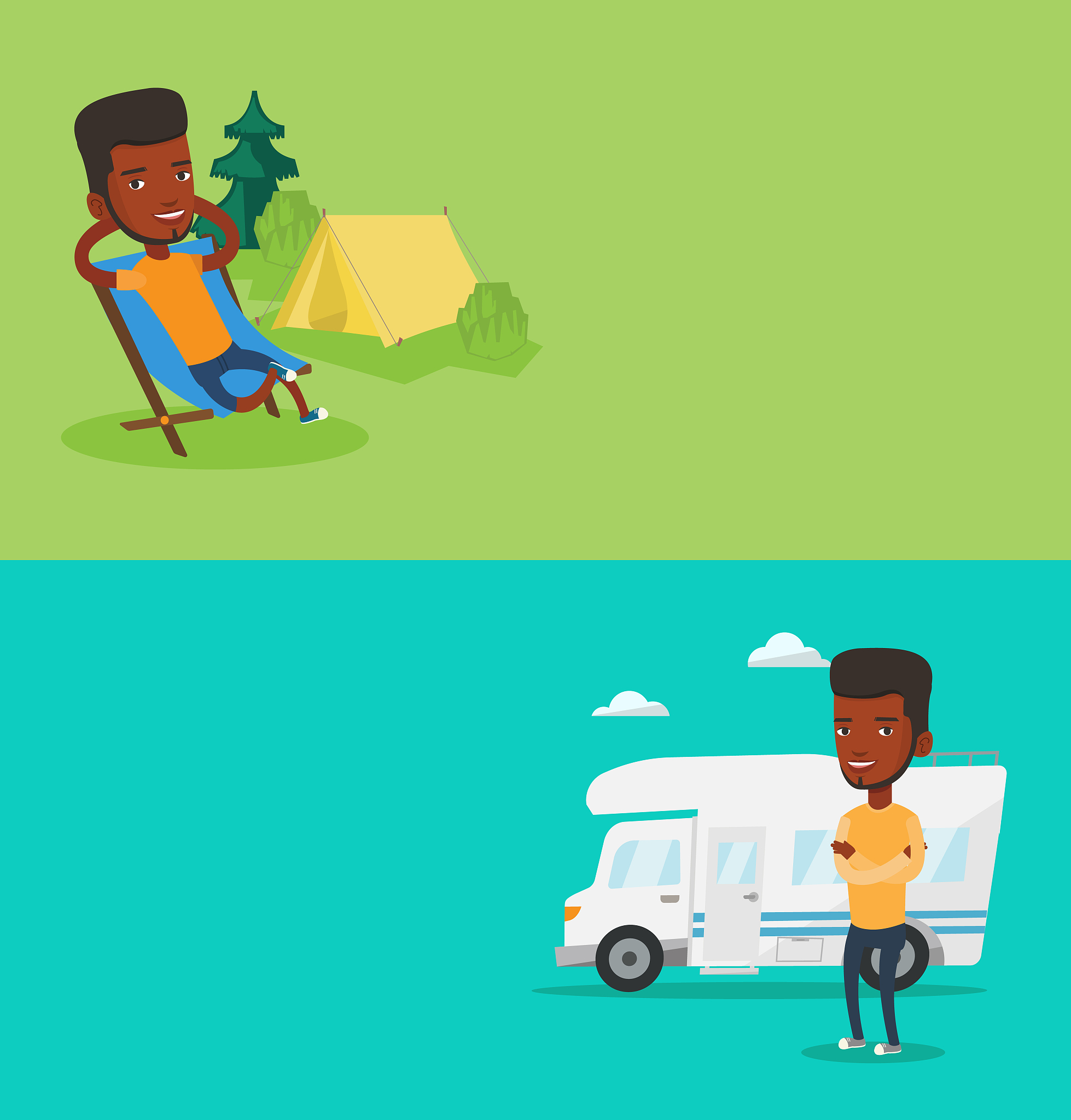 two travel banners with space for text