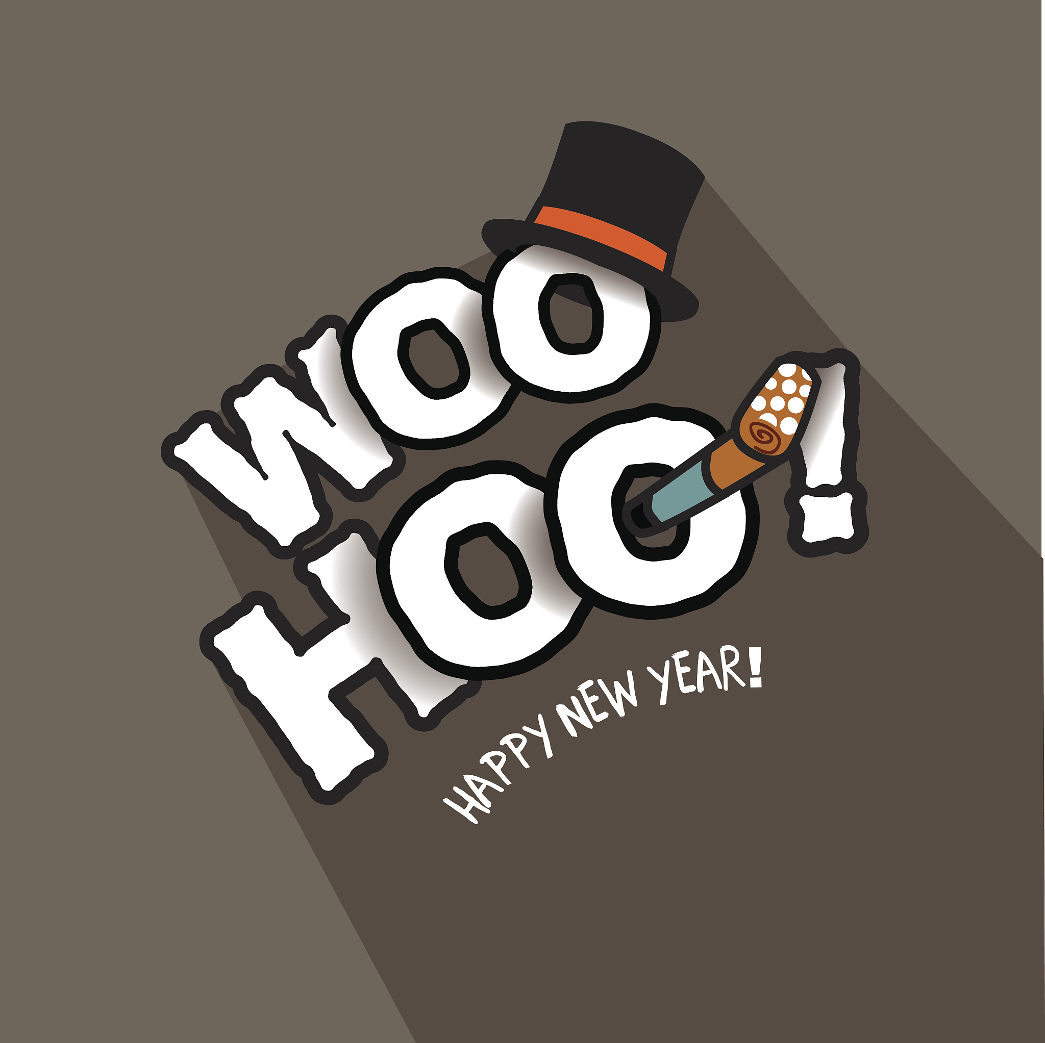 woo hoo happy new year typography design