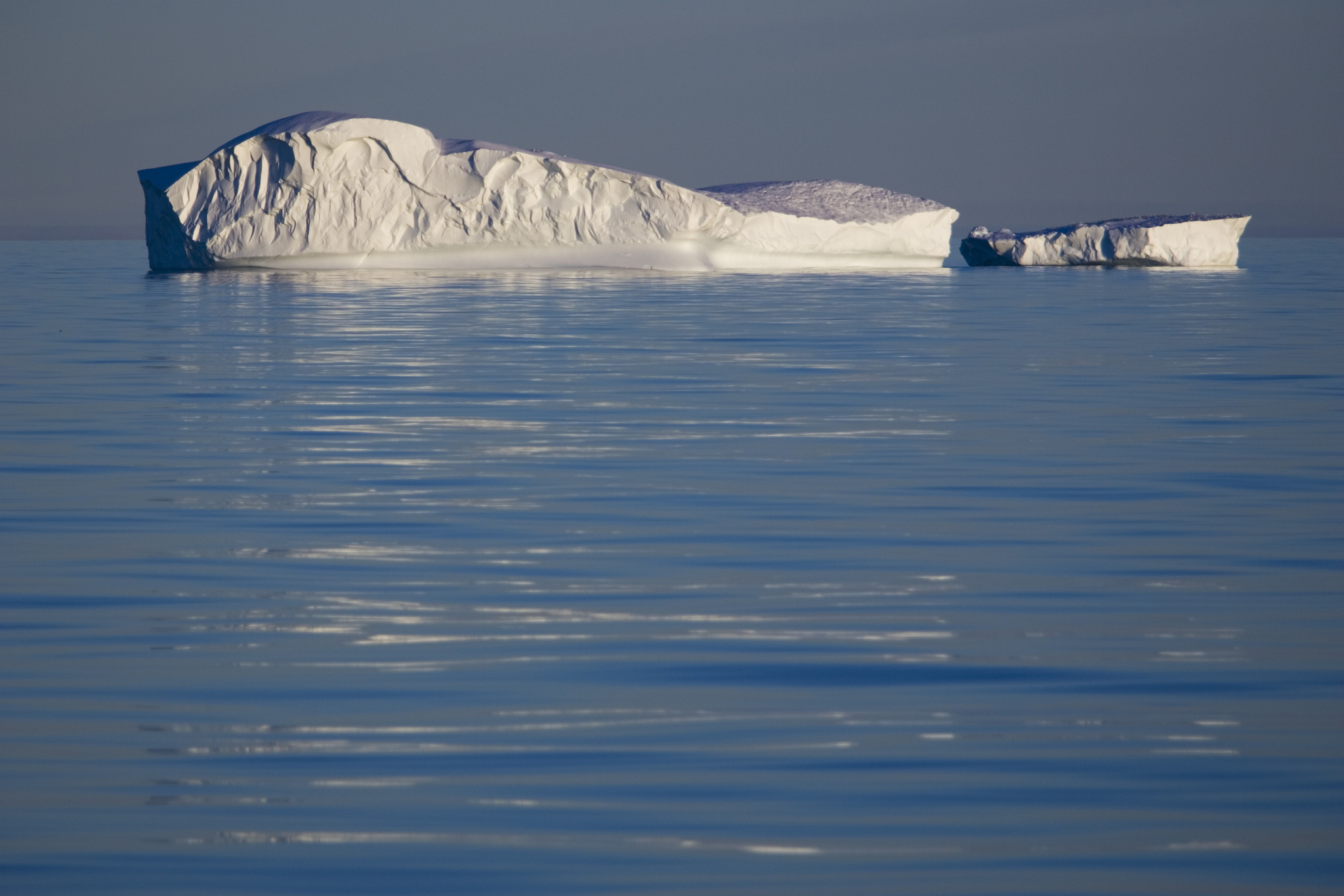 iceberg passes through the sea.