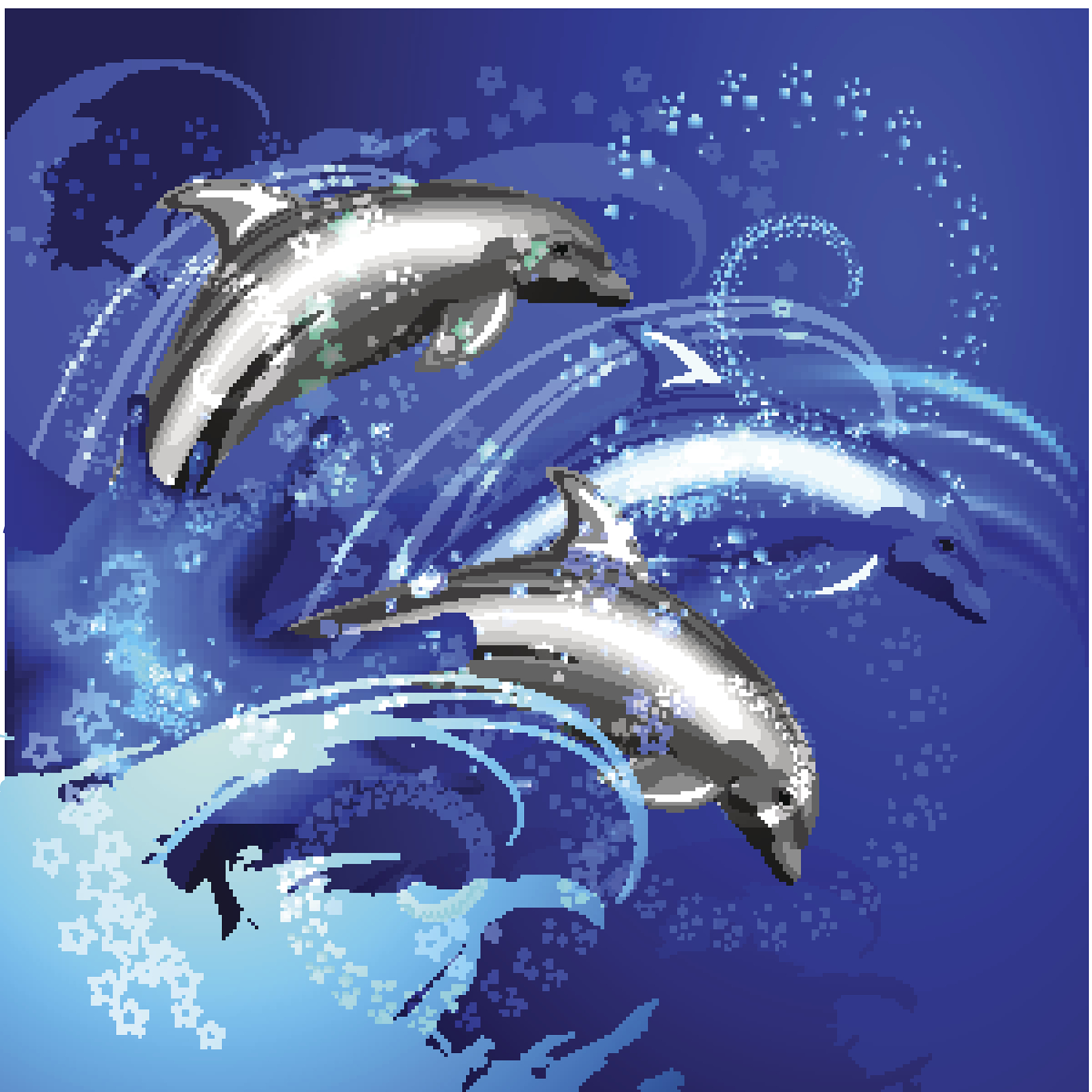 海洋中的爱情象征：海浪、海豚、海星、海螺、海底珊瑚